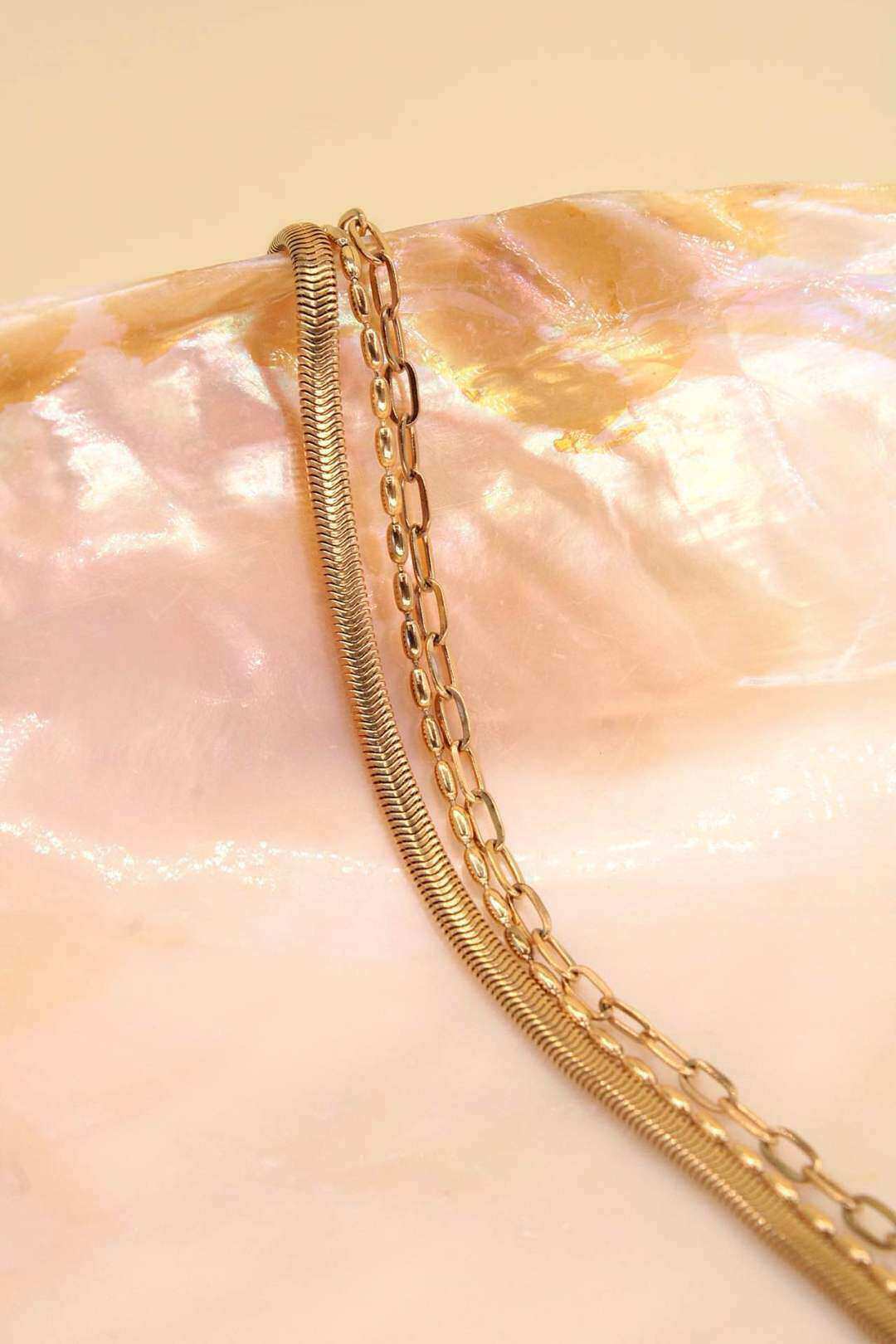 Grossista MAISON OKAMI - Bracciale a catena in acciaio inossidabile con motivi geometrici