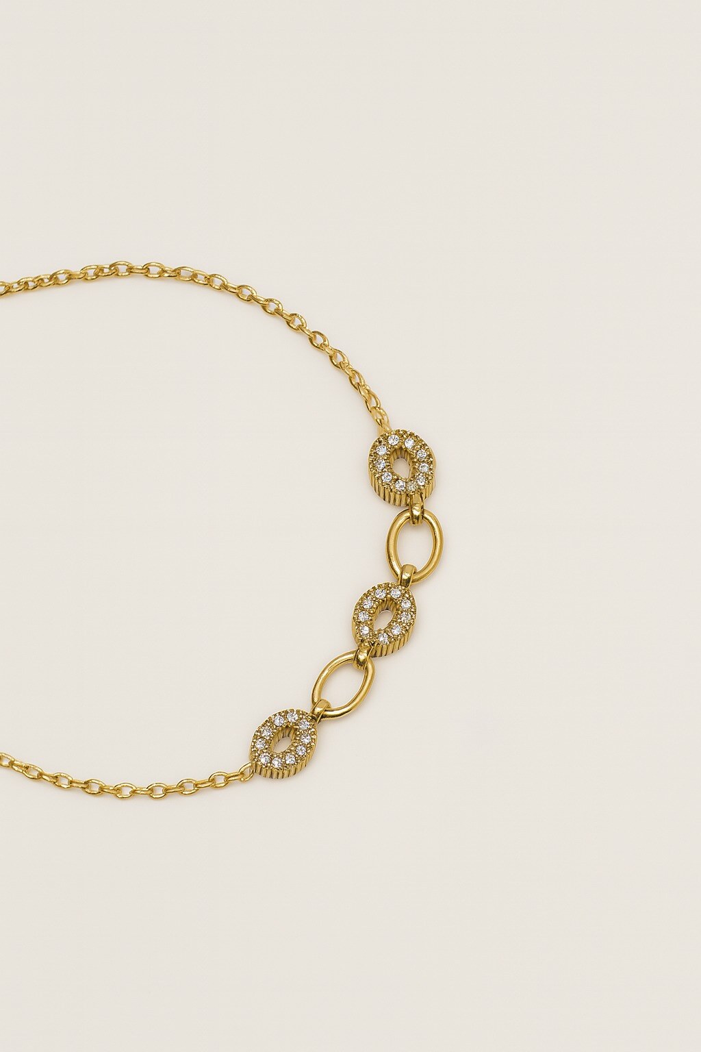 Grossiste MAISON OKAMI - Bracelet chaîne fine et maillons ovales sertis