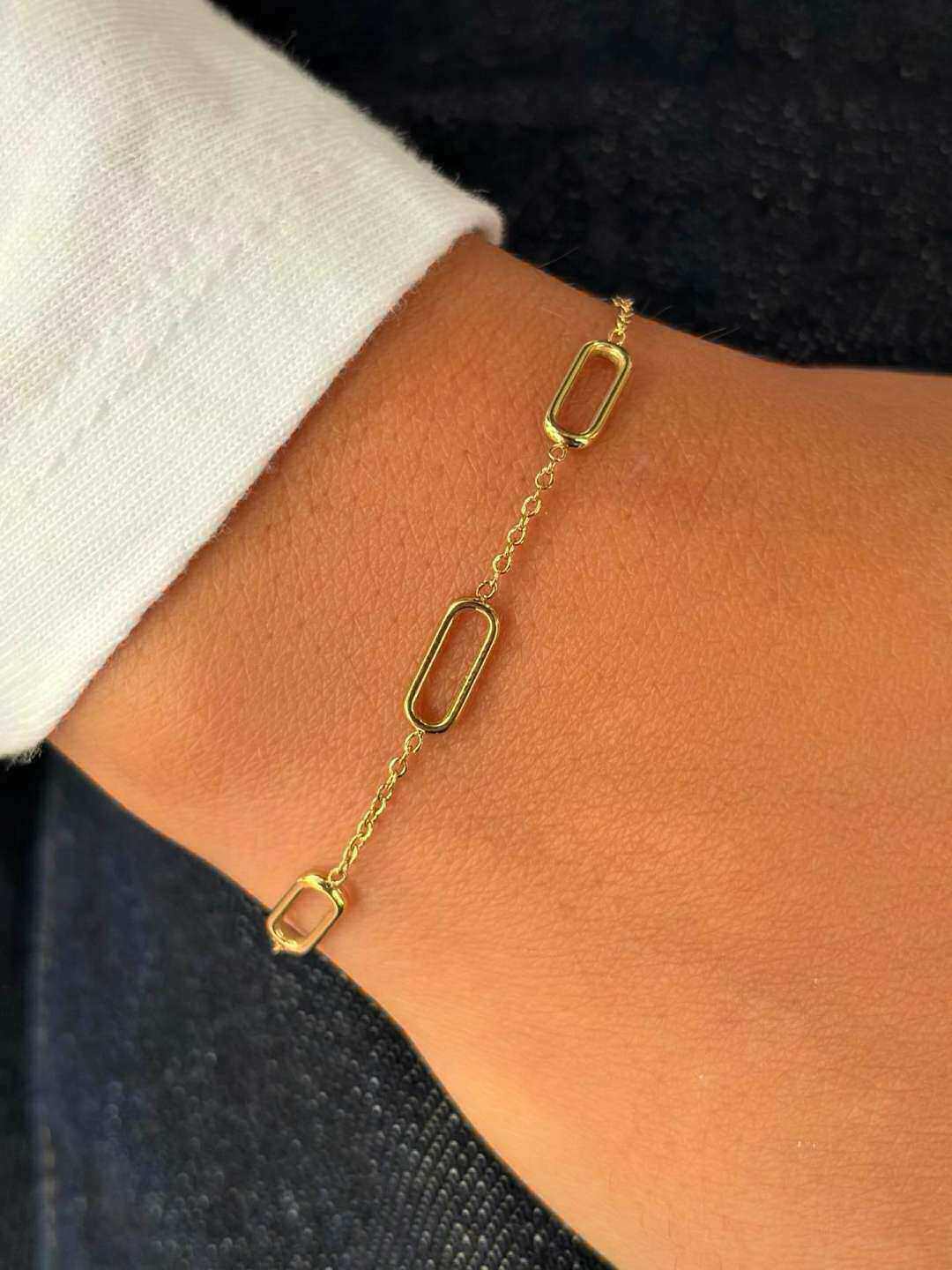 Wholesaler MAISON OKAMI - Stainless Steel Bracelet with Rectangular Links