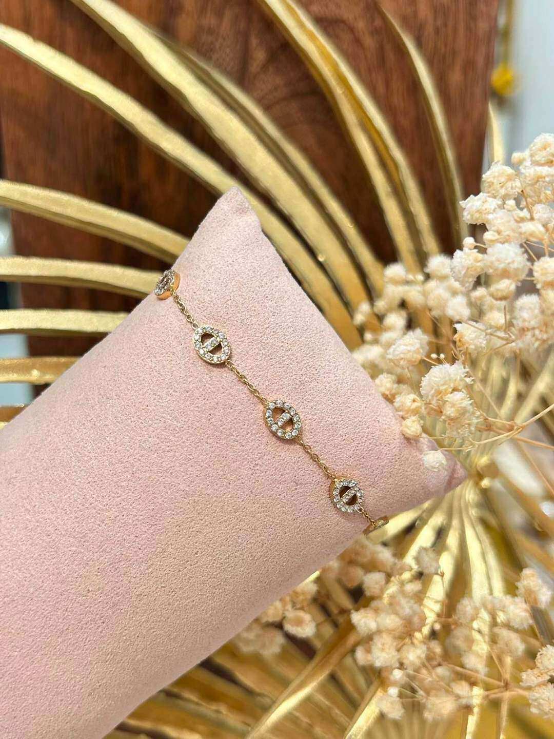 Wholesaler MAISON OKAMI - Stainless Steel Bracelet with Charms & Rhinestones