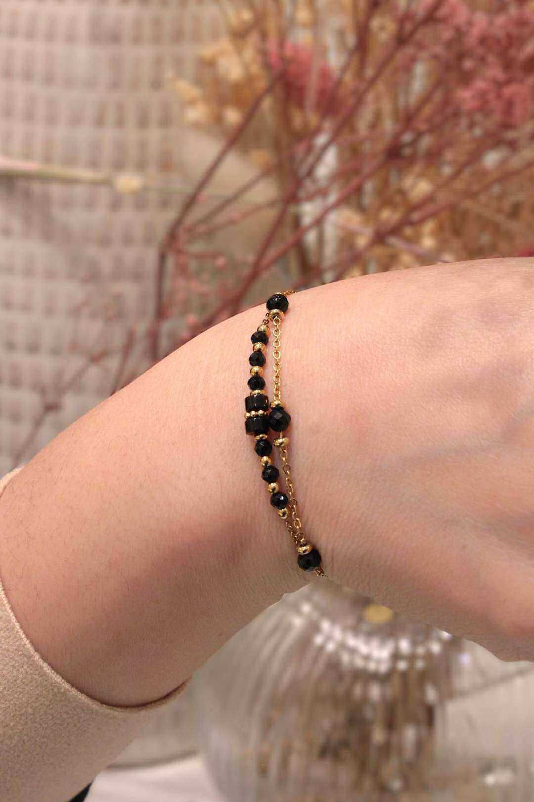 Grossiste MAISON OKAMI - Bracelet double chaînes pierres naturelles