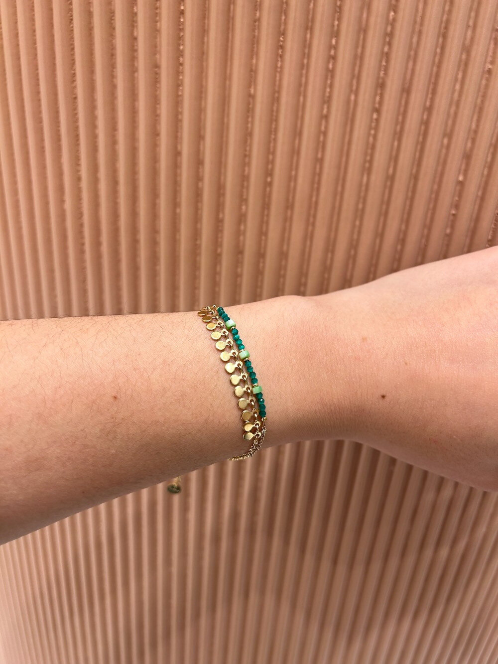 Wholesaler MAISON OKAMI - Double row bracelet with sequins and pearls