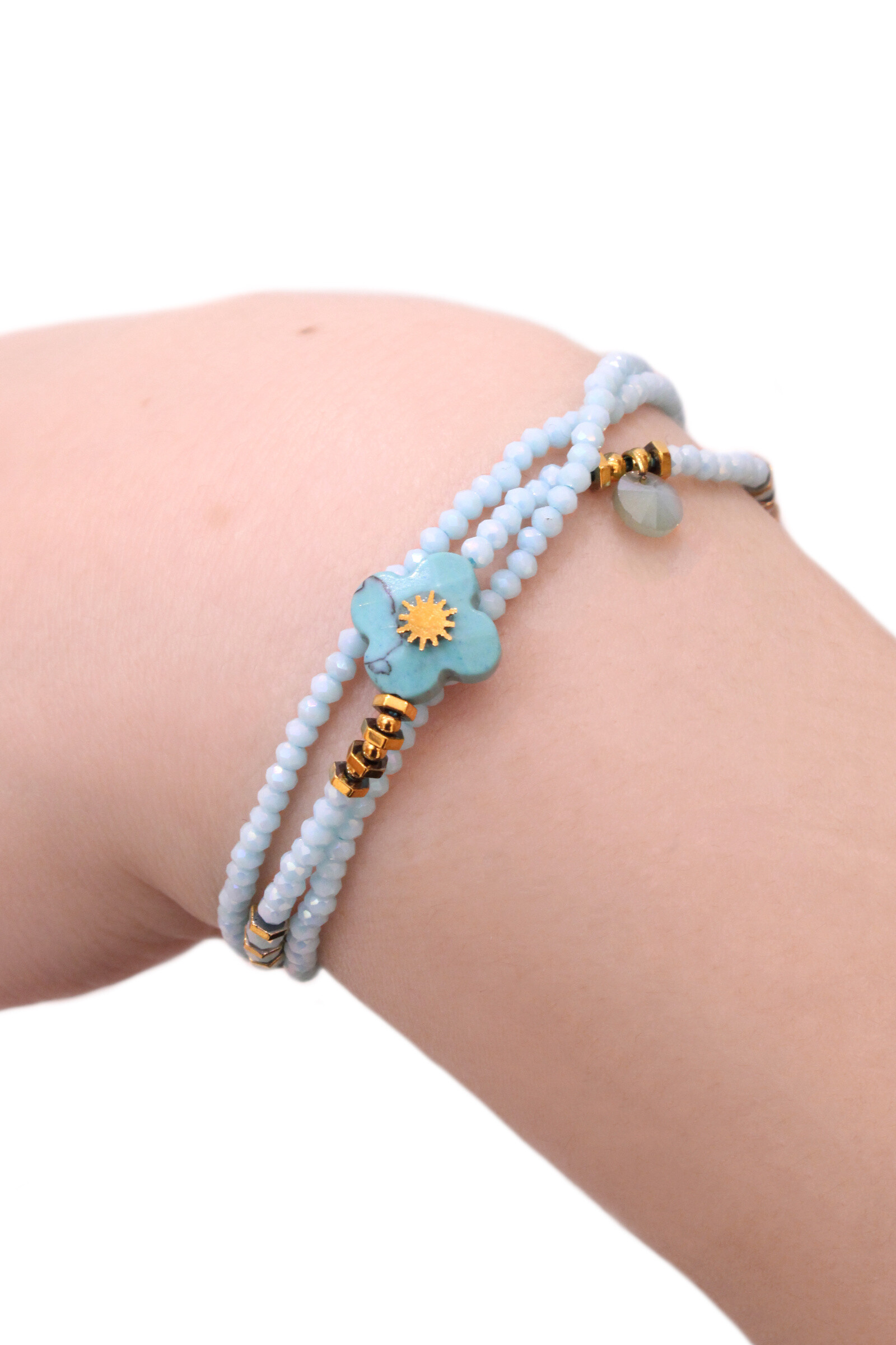 Grossiste MAISON OKAMI - Bracelet et collier deux en un perlé fleur