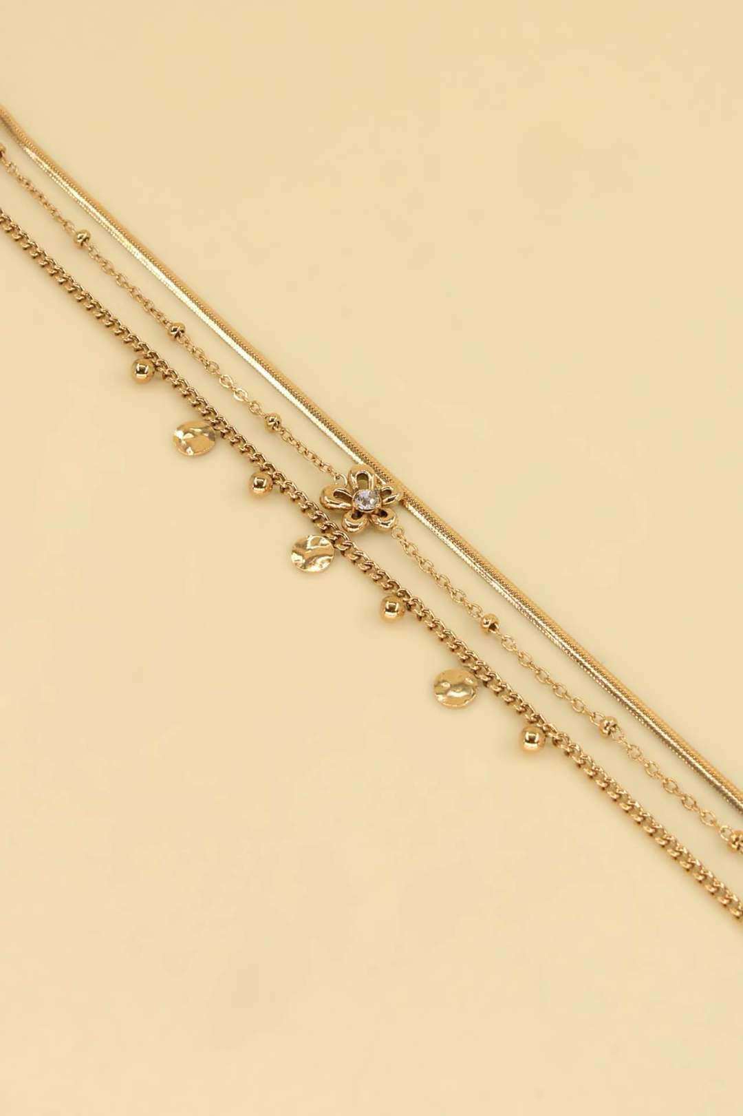 Grossiste MAISON OKAMI - Bracelet chaîne motifs géométriques, acier inoxydable