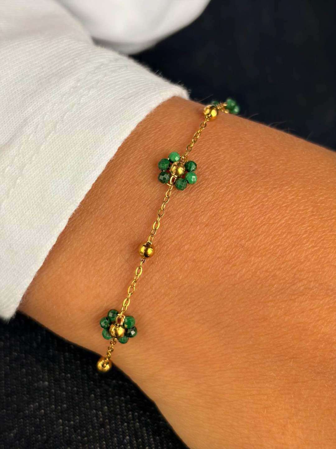 Wholesaler MAISON OKAMI - Stainless steel bracelet with floral pattern and delicate links