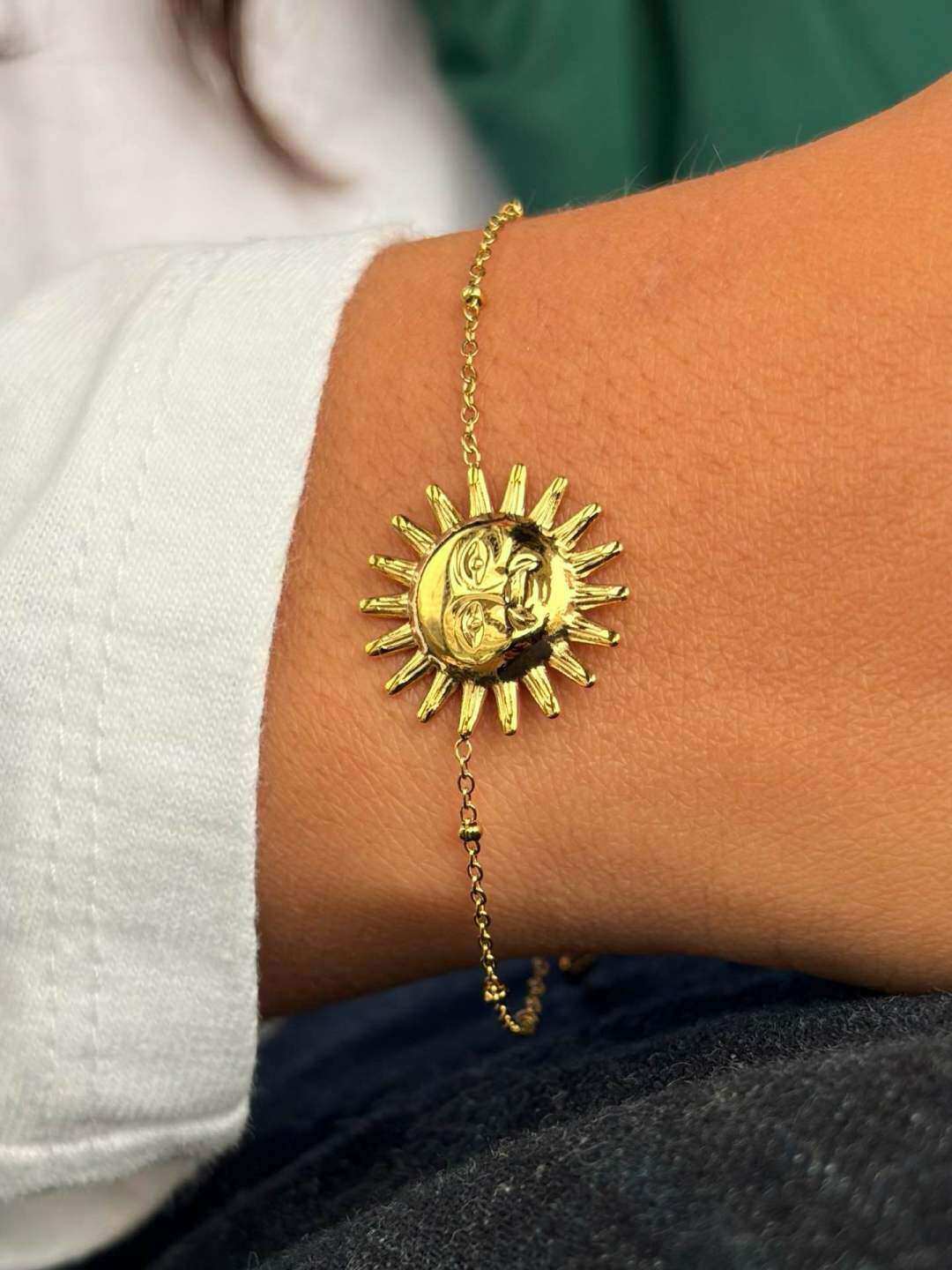 Grossista MAISON OKAMI - Bracciale Sole in Acciaio Inossidabile con Chiusura a Catena