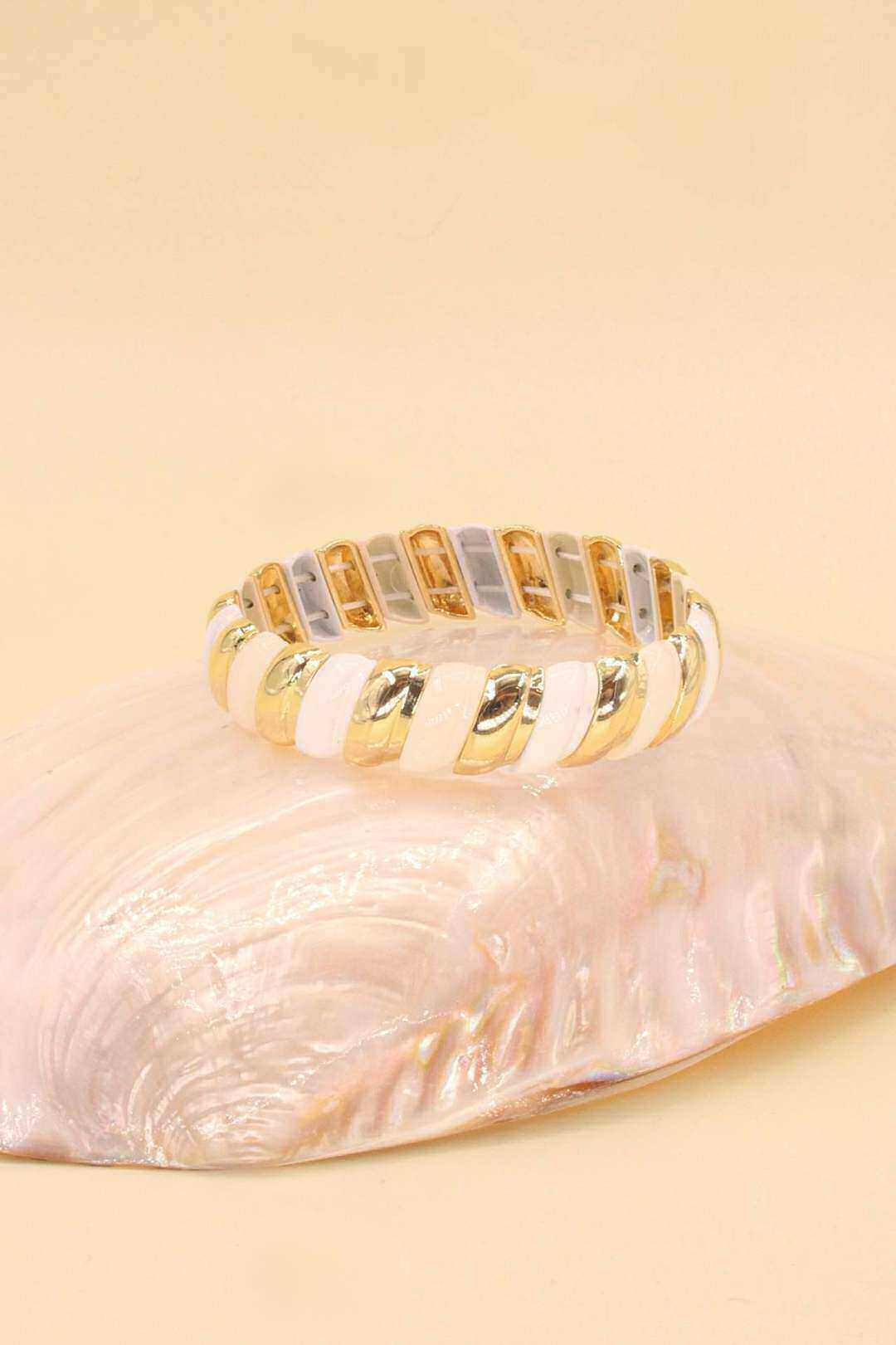 Grossiste MAISON OKAMI - Bracelet en laiton doré élastique