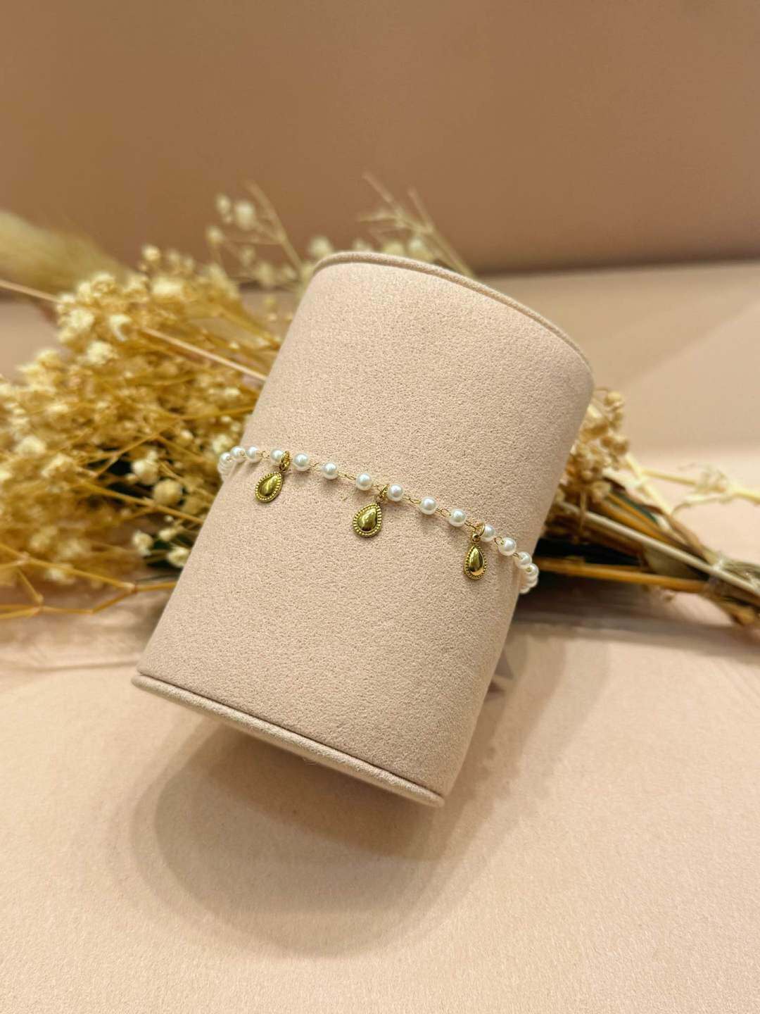 Wholesaler MAISON OKAMI - Stainless Steel Bracelet with Drop and Pearl Details