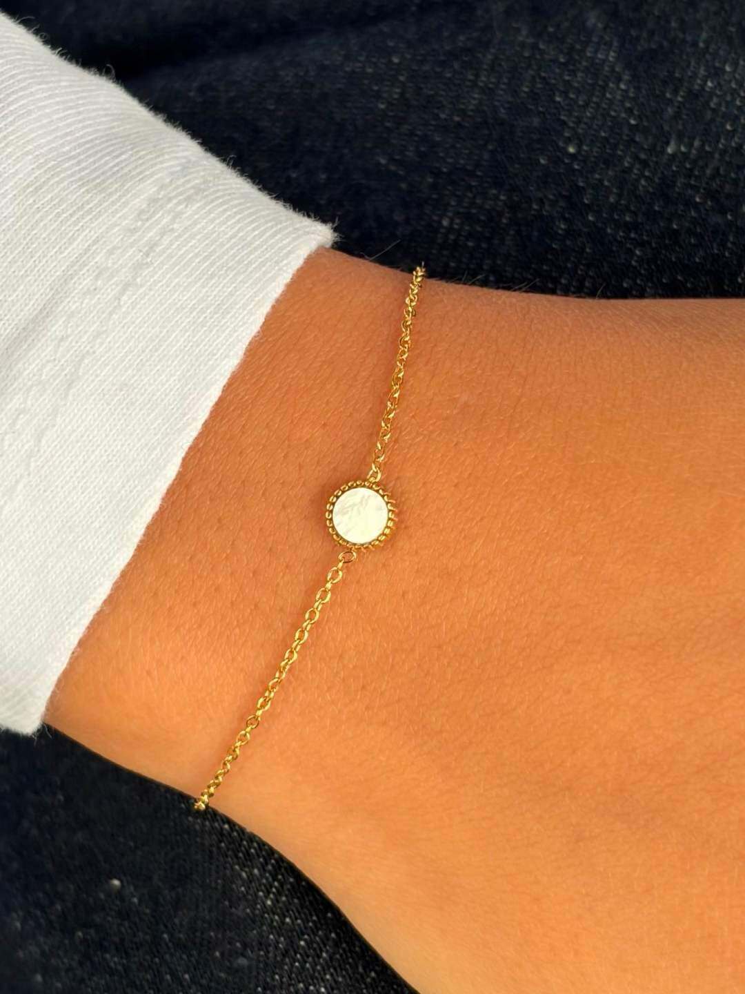 Wholesaler MAISON OKAMI - Delicate stainless steel bracelet with round pattern