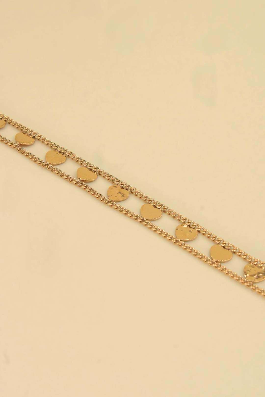 Grossiste MAISON OKAMI - Bracelet chaîne cœurs en acier inoxydable