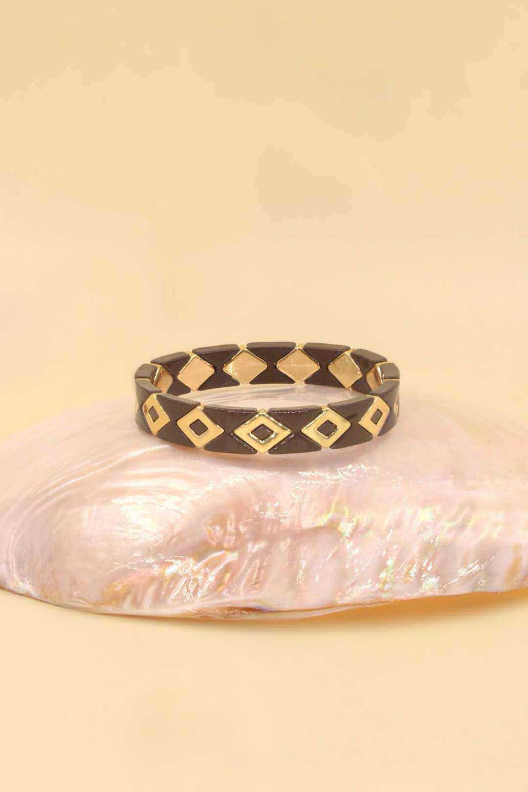 Wholesaler MAISON OKAMI - Elastic gold-plated brass bracelet