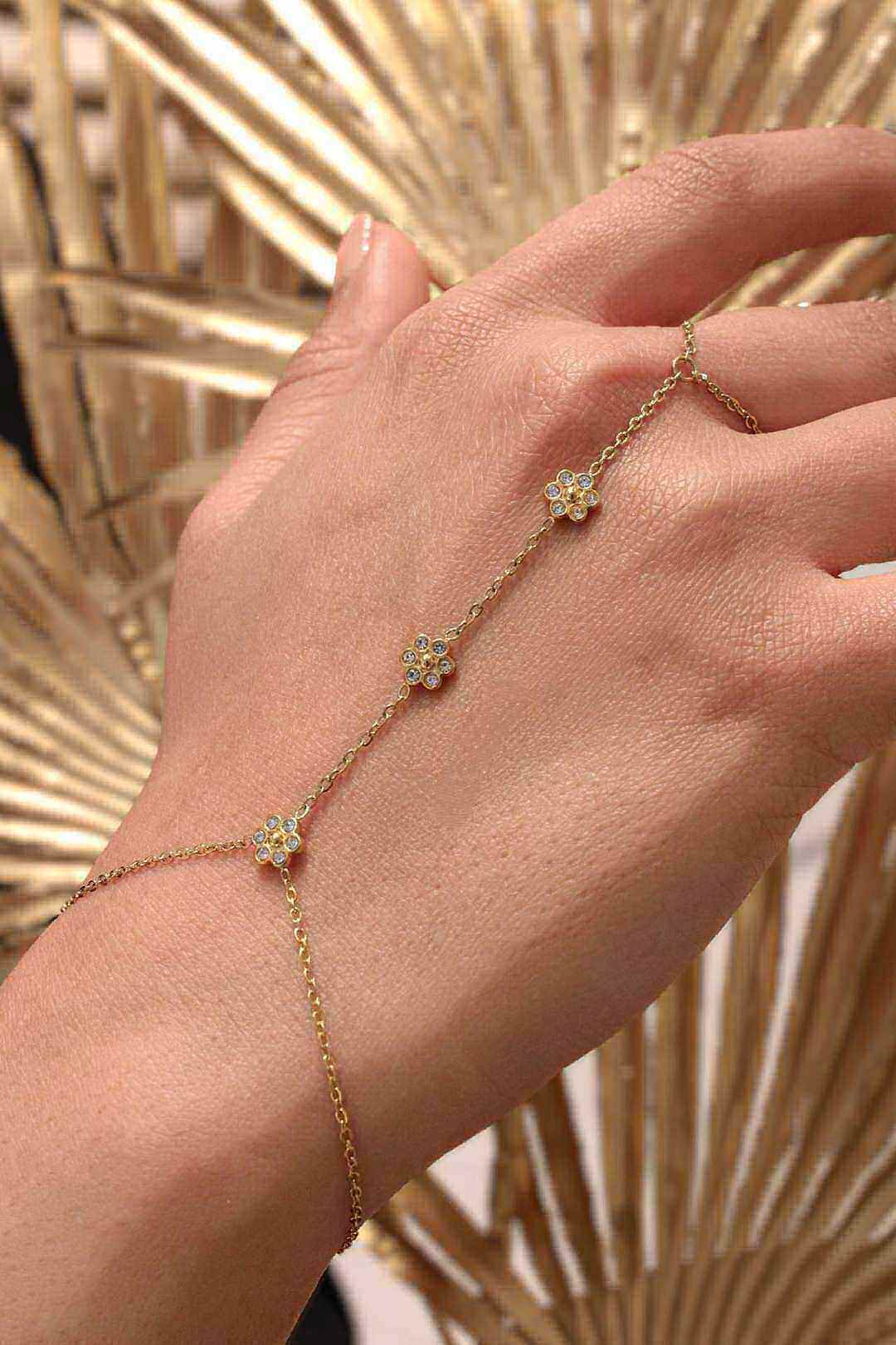 Wholesaler MAISON OKAMI - Stainless Steel Flower Hand Chain Bracelet