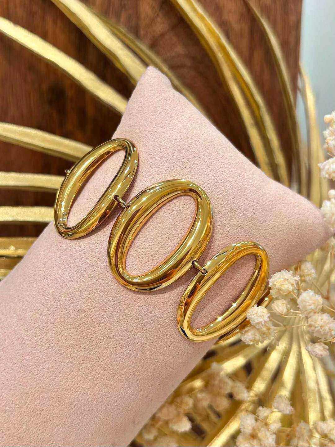 Grossista MAISON OKAMI - Bracciale ovale in acciaio inossidabile