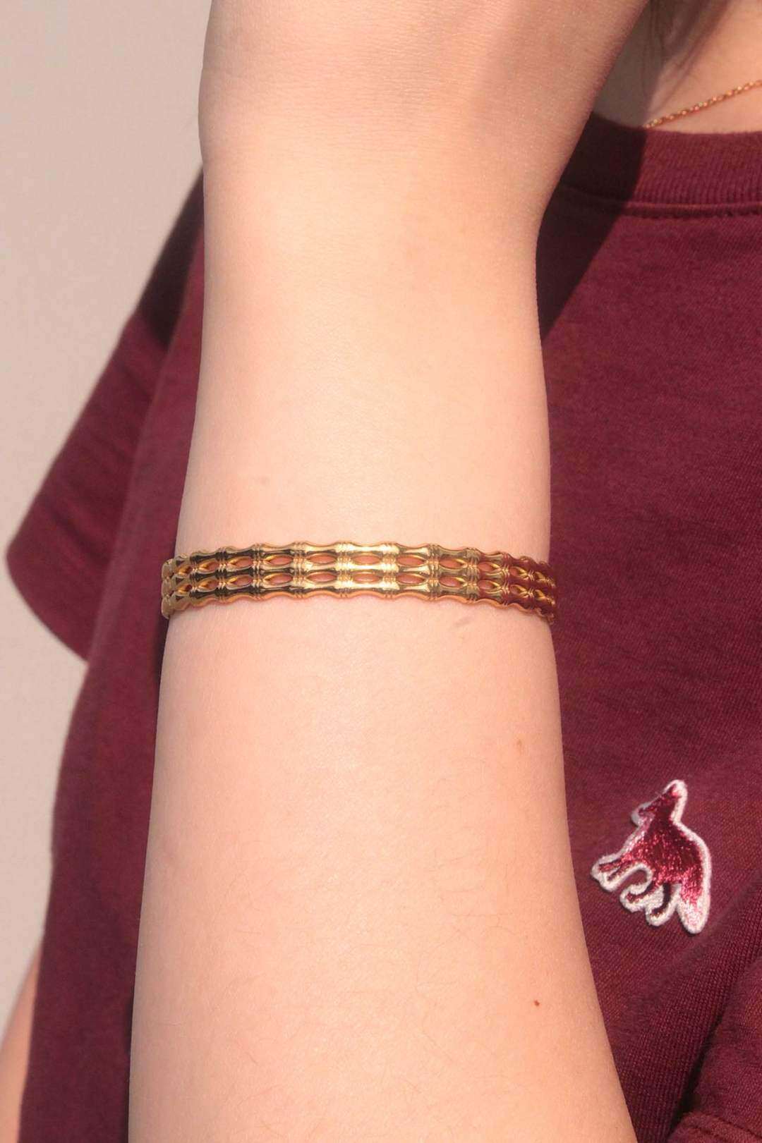 Wholesaler MAISON OKAMI - Stainless Steel Cuff with Cut-Out Patterns