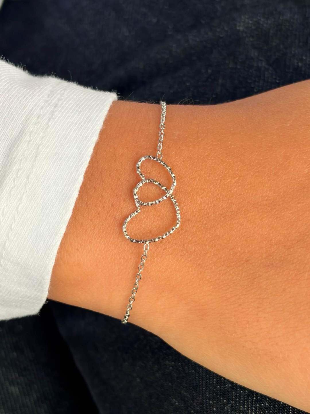 Wholesaler MAISON OKAMI - Stainless Steel Bracelet - Intertwined Hearts Design