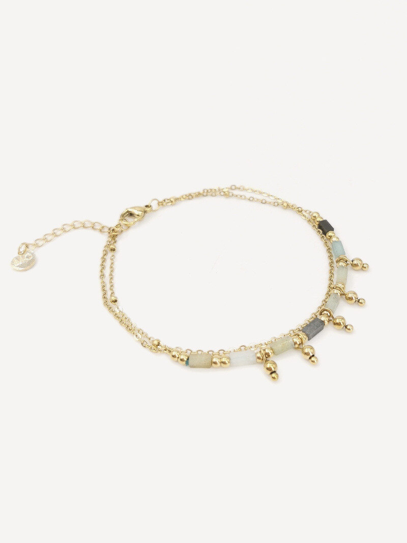 Grossiste MAISON OKAMI - Bracelet chaîne double avec perles décoratives