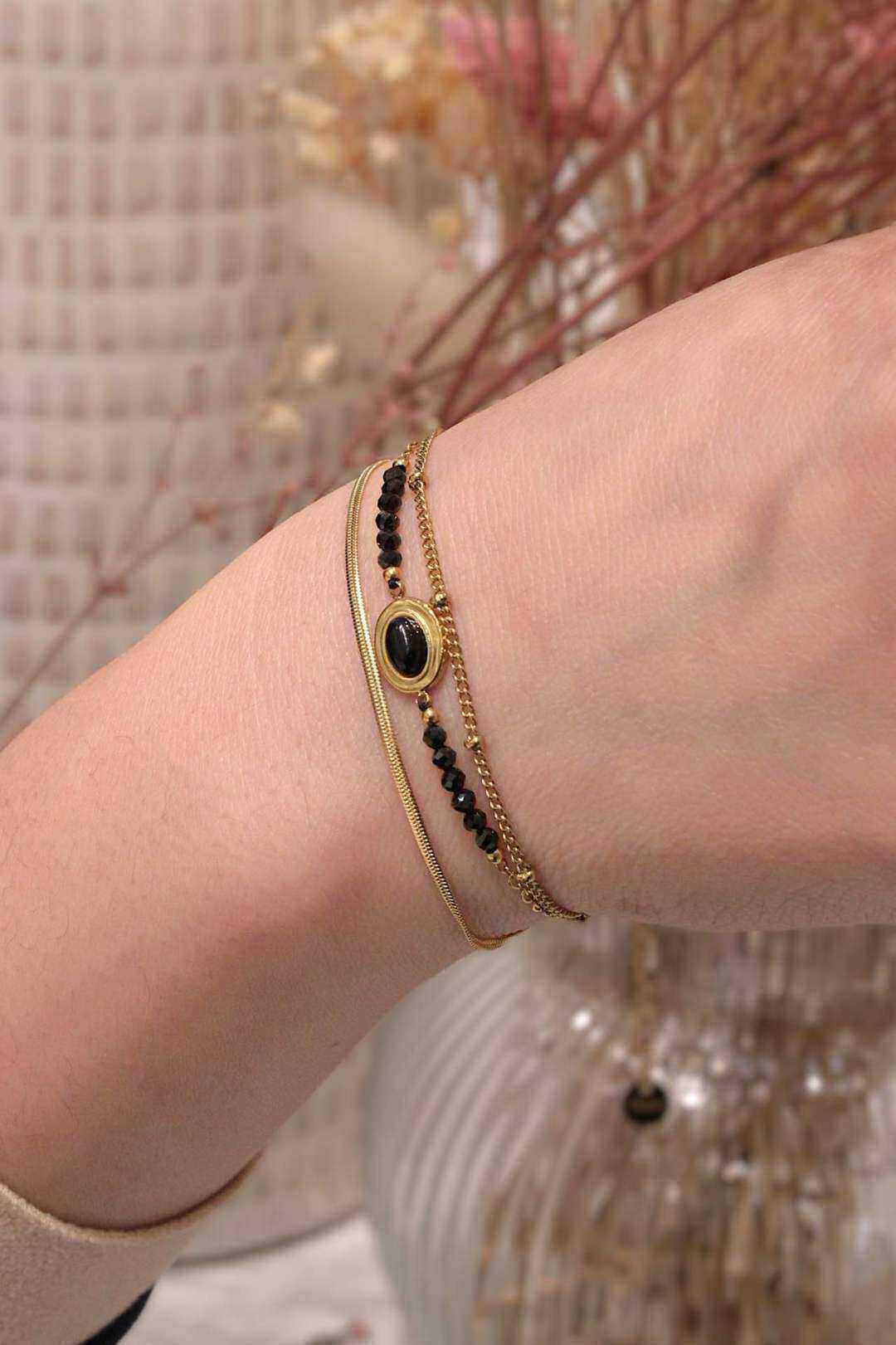 Mayorista MAISON OKAMI - Pulsera de varias capas de piedra natural