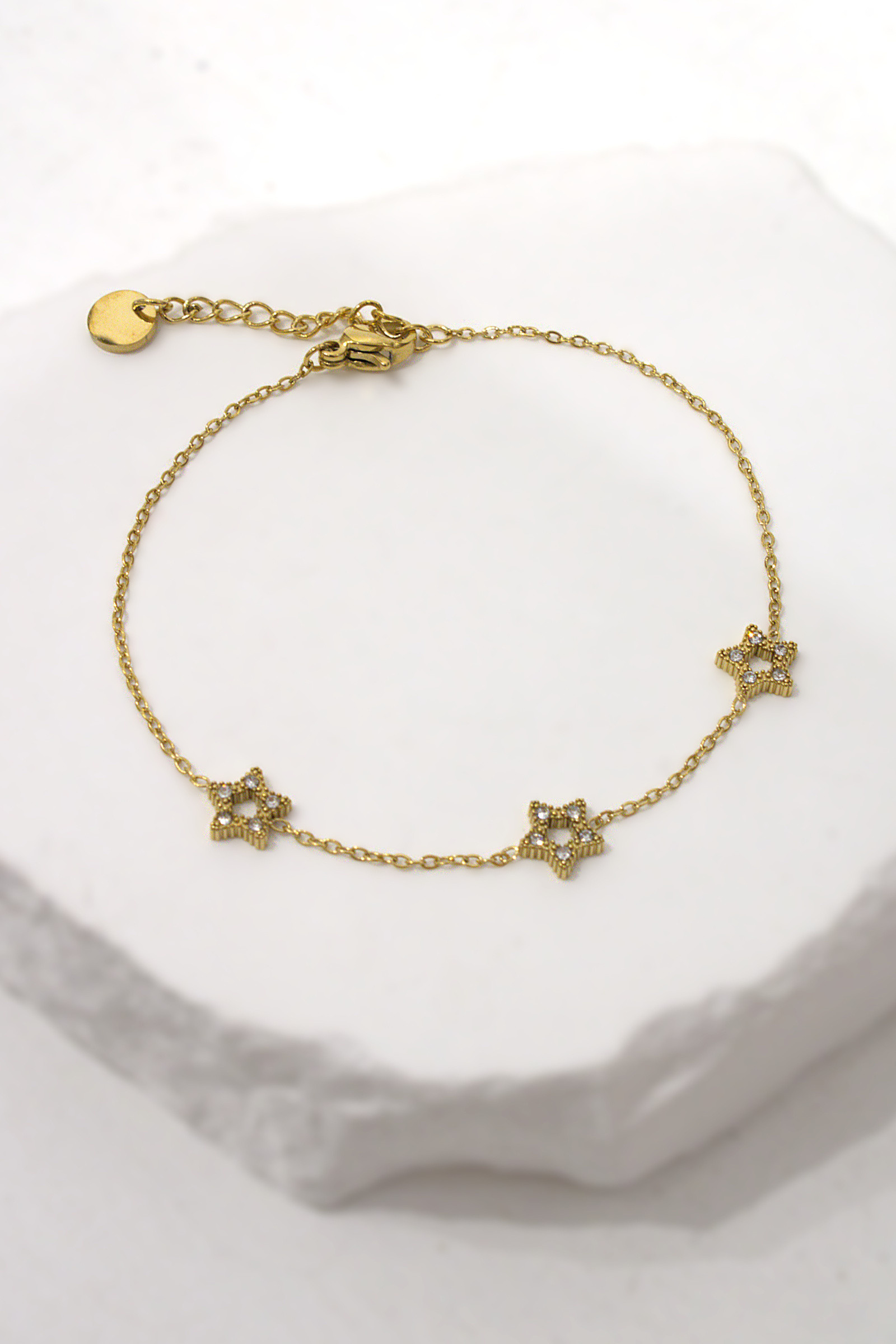 Grossiste MAISON OKAMI - Bracelet chaîne étoiles zircon serties