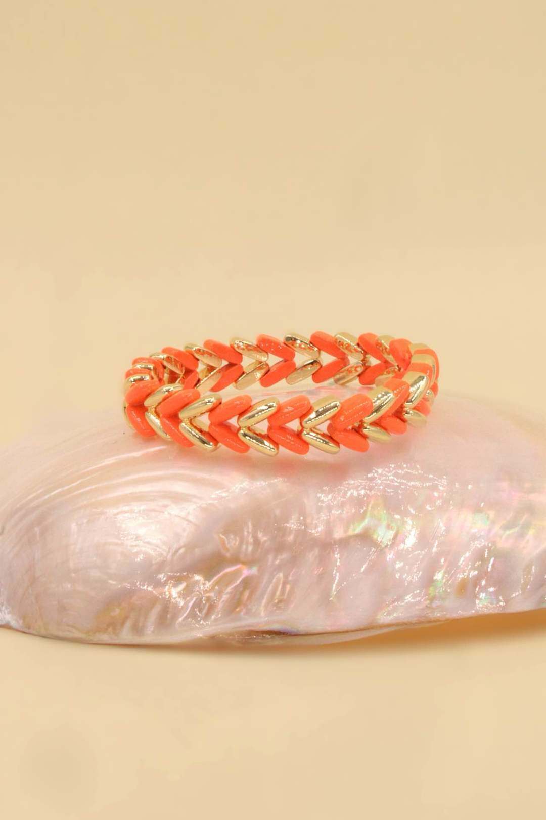 Wholesaler MAISON OKAMI - Elastic golden brass bracelet
