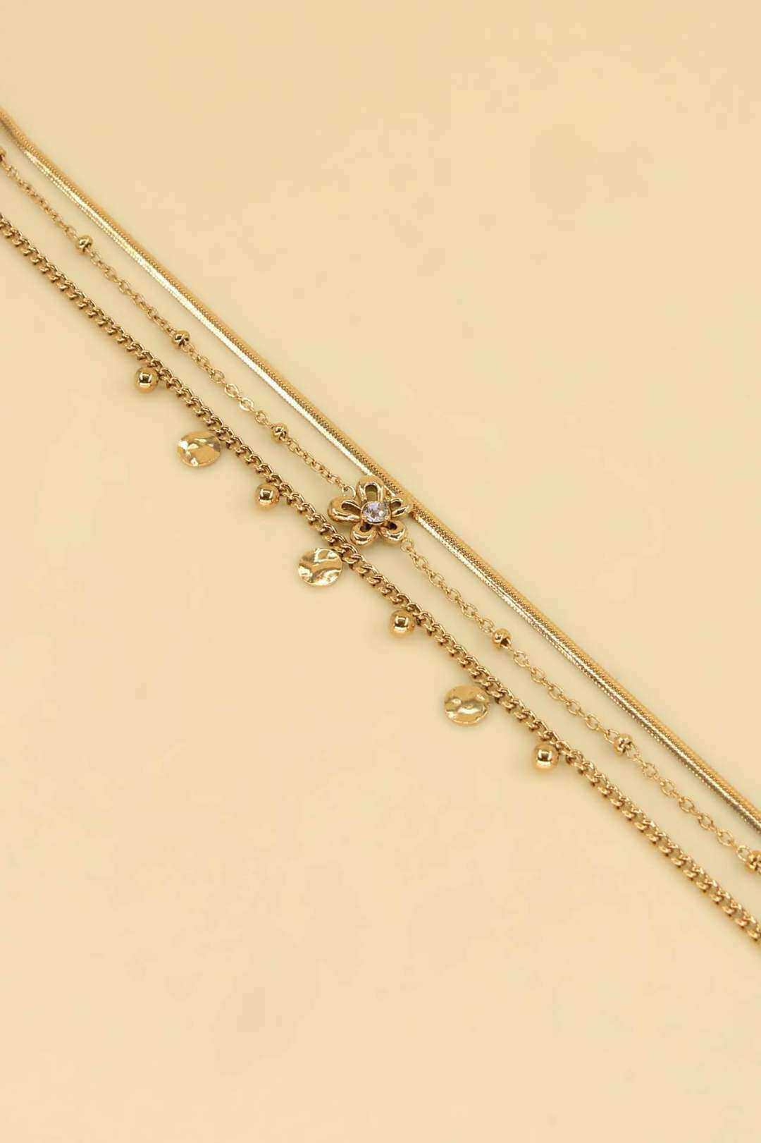 Grossista MAISON OKAMI - Bracciale a catena con motivi geometrici, acciaio inossidabile