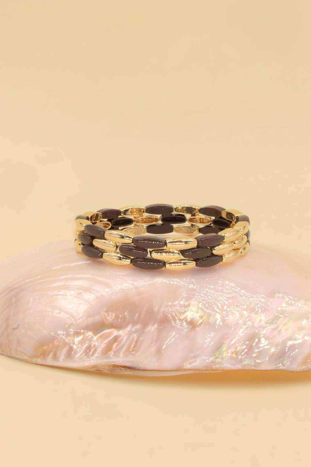 Grossista MAISON OKAMI - Bracciale elastico in ottone dorato