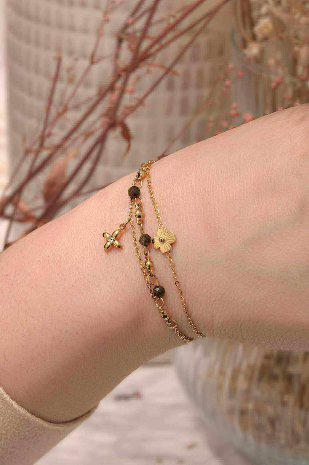 Wholesaler MAISON OKAMI - Double chain natural stone bracelet