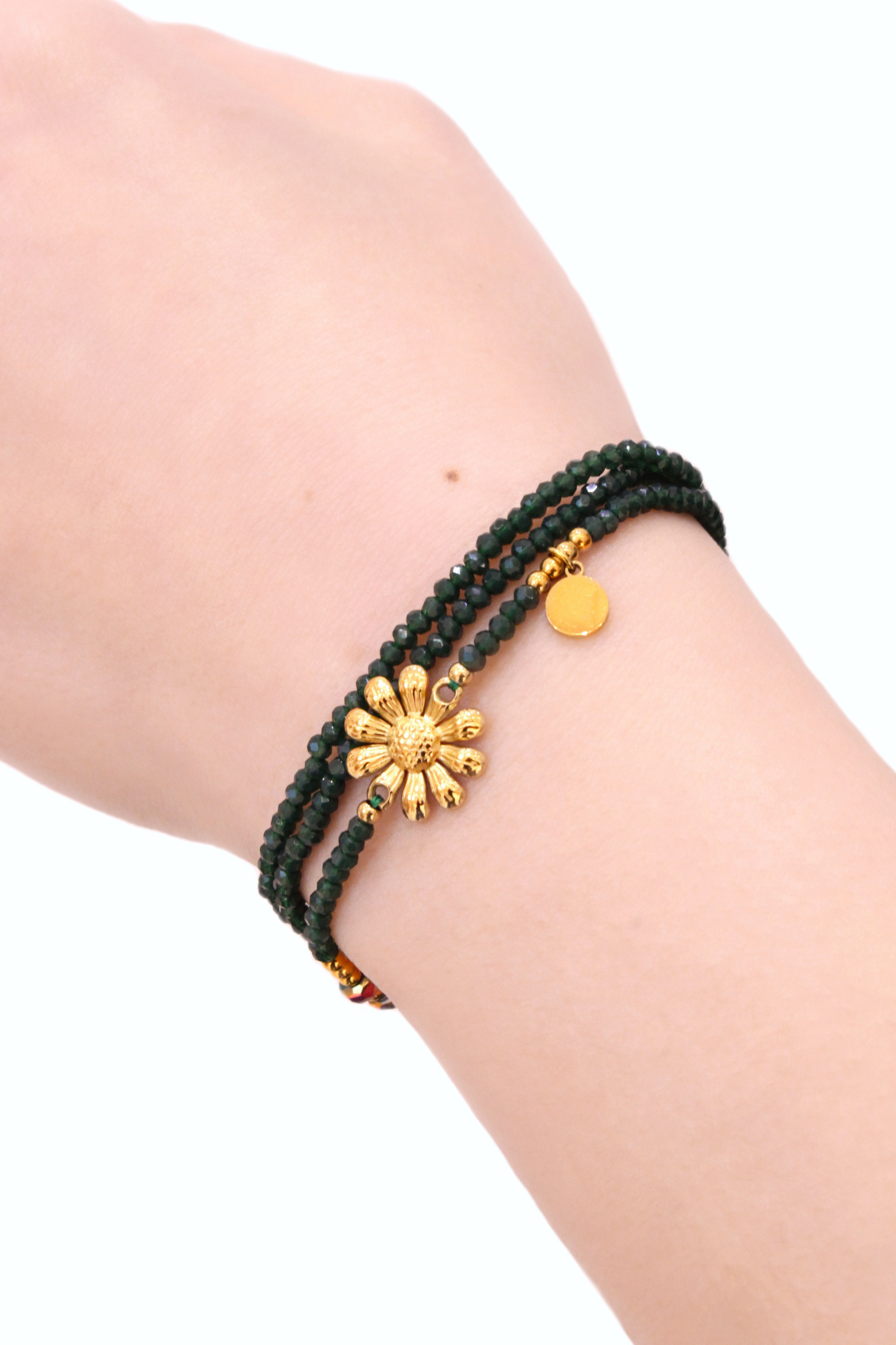 Wholesaler MAISON OKAMI - 2 in 1 collar bracelet with golden flower
