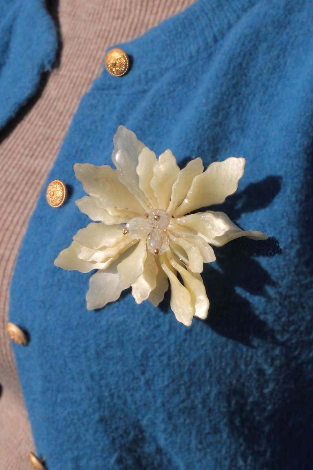 Mayorista MAISON OKAMI - Broche de flor de acero inoxidable