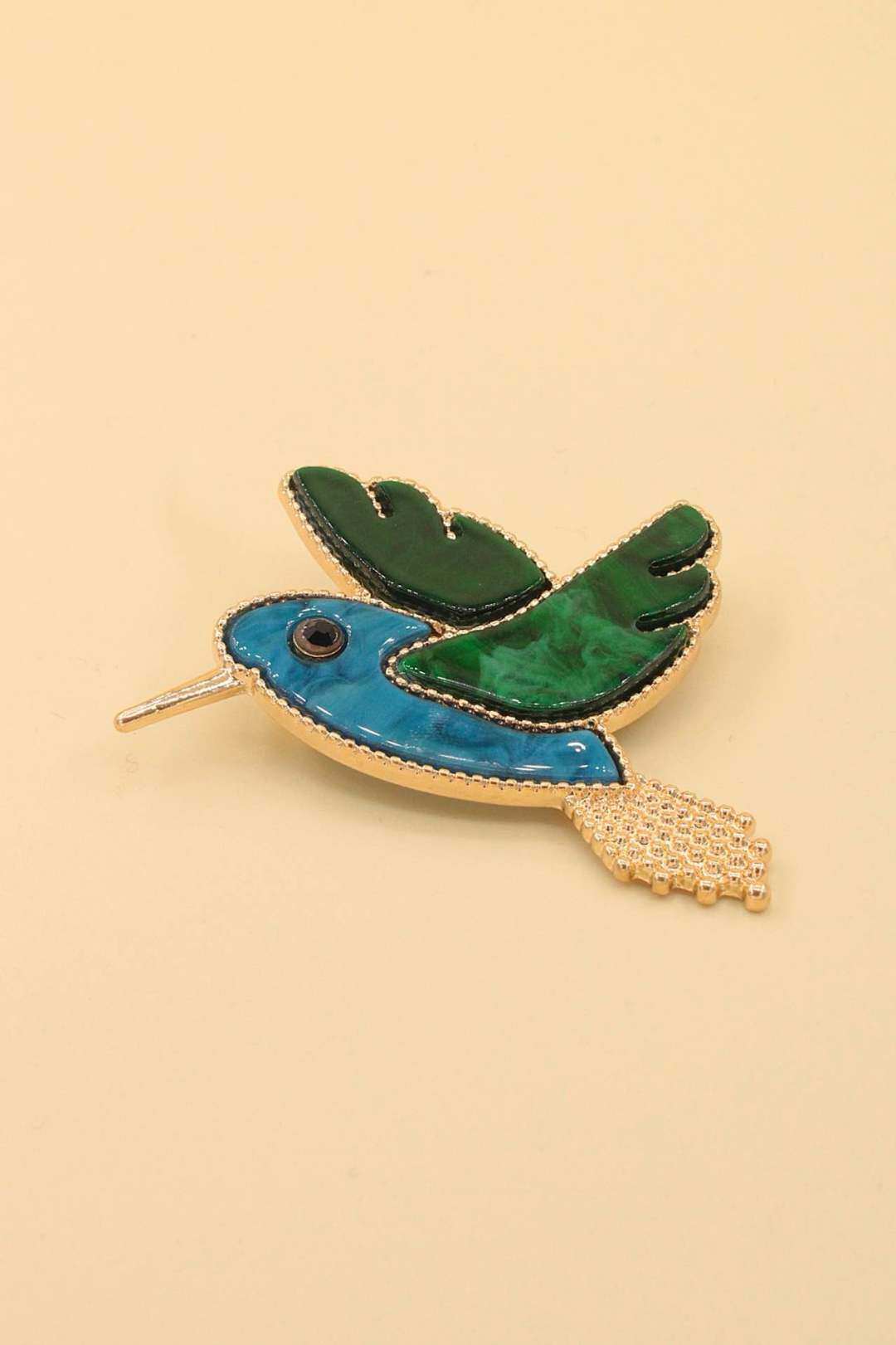 Wholesaler MAISON OKAMI - Bird brooch, enamel, stainless steel