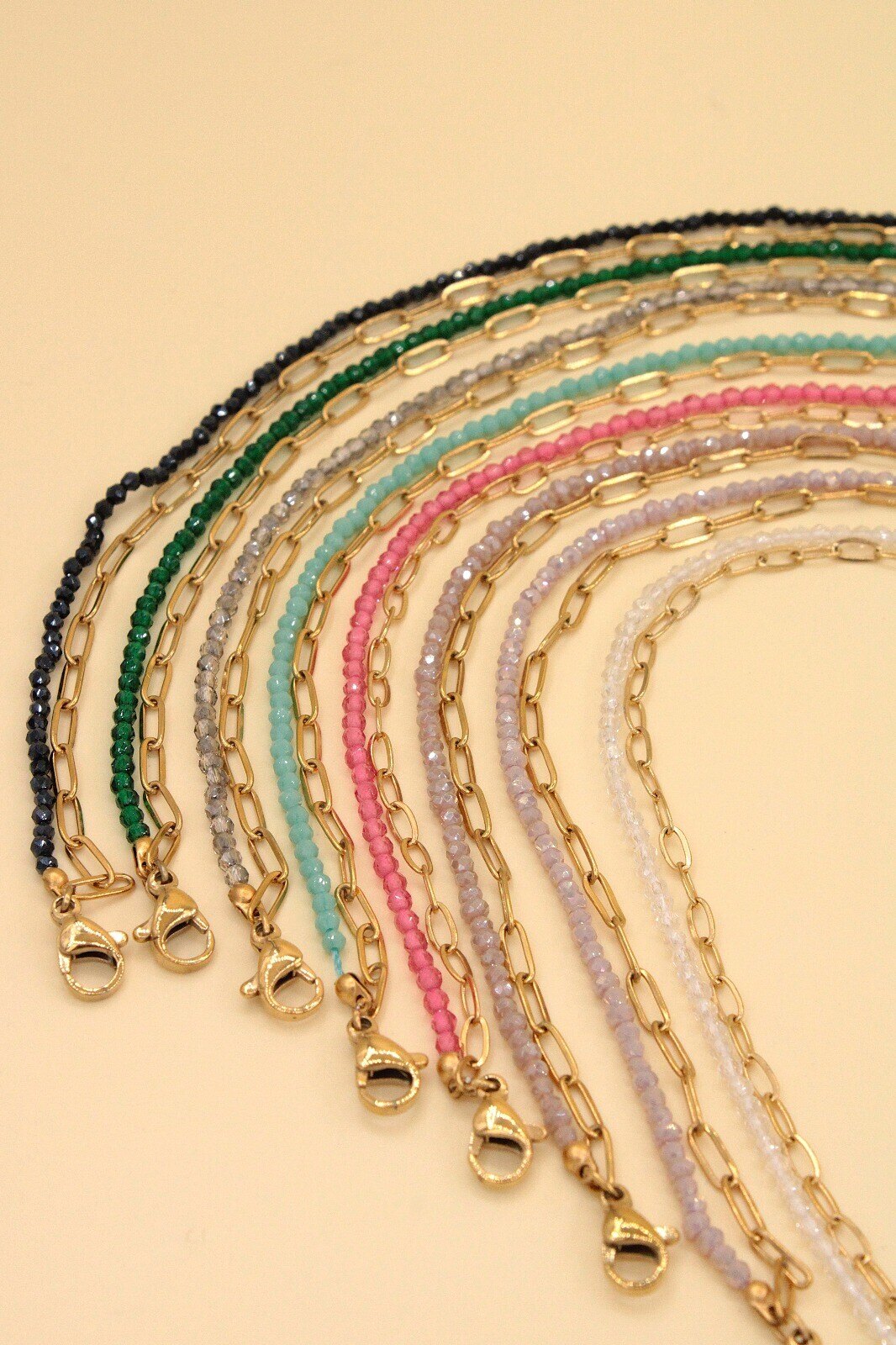 Wholesaler MAISON OKAMI - Stainless steel anklet with open links and beads