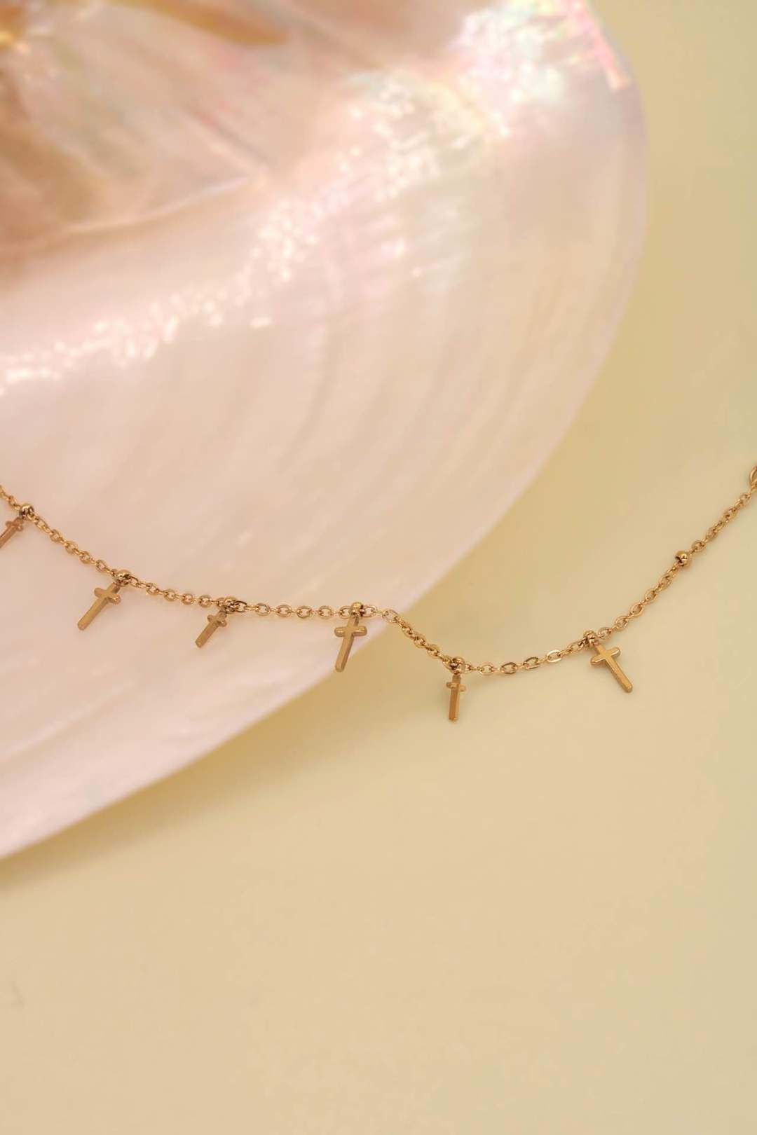Wholesaler MAISON OKAMI - Stainless steel cross anklet