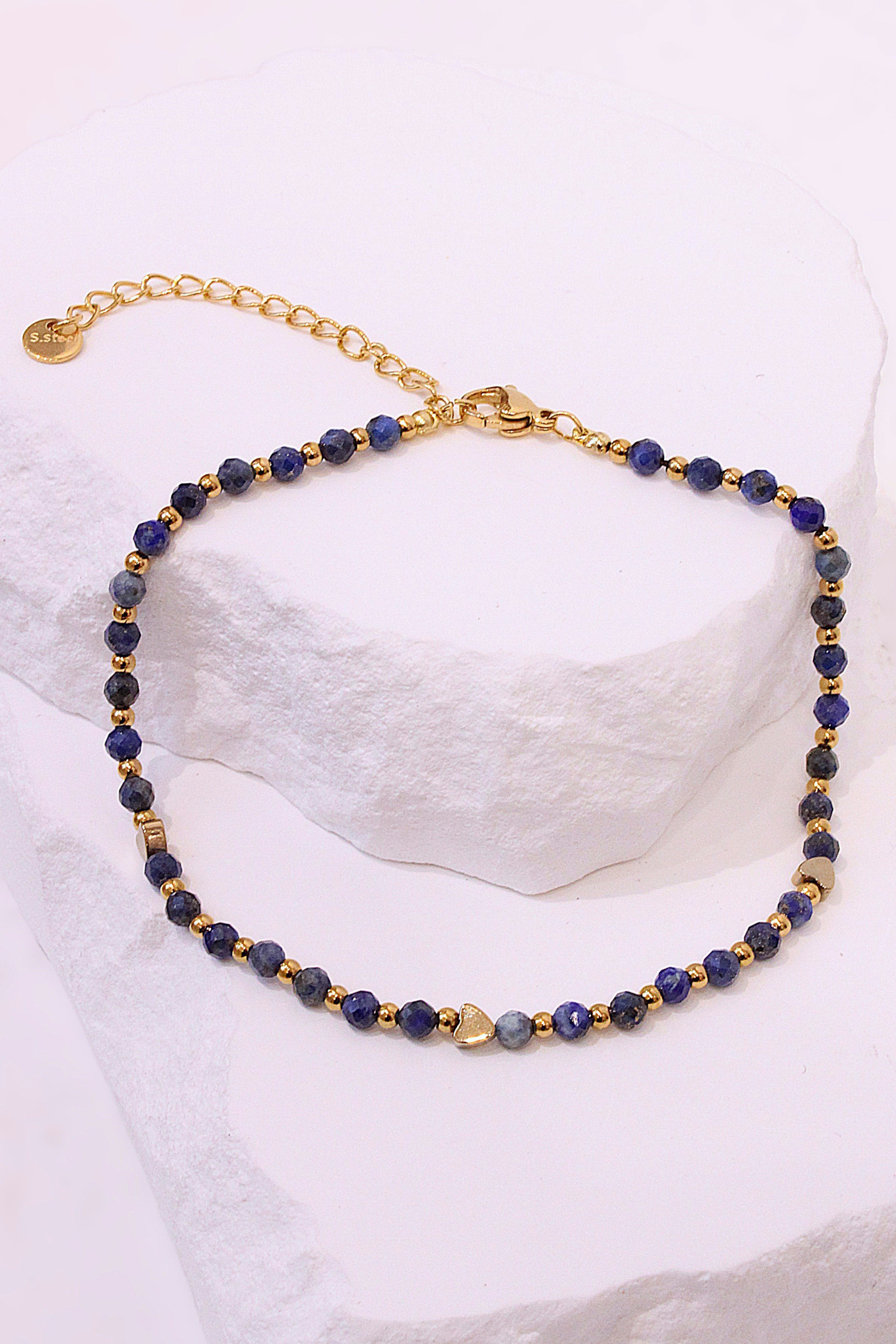 Wholesaler MAISON OKAMI - Ankle chain in natural stones and golden pearls