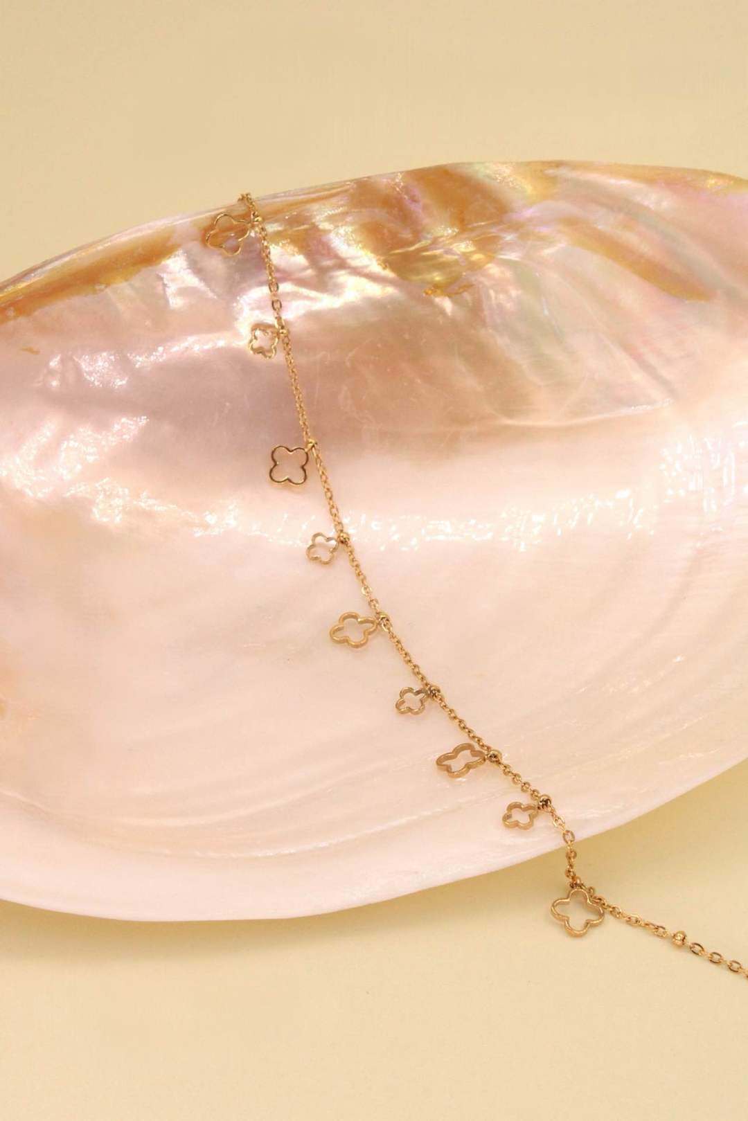 Wholesaler MAISON OKAMI - Stainless Steel Clover Anklet