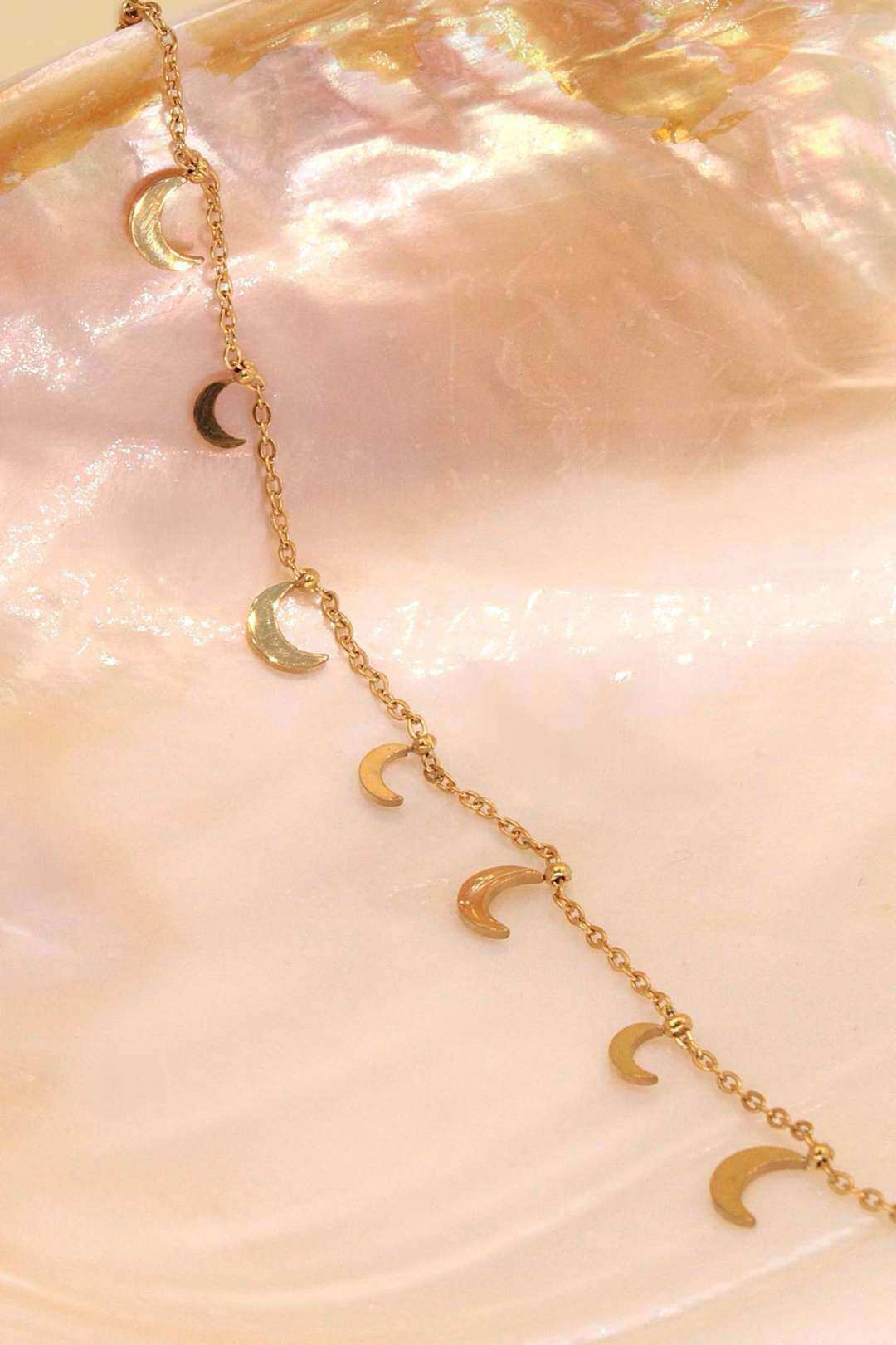Wholesaler MAISON OKAMI - Stainless steel moon anklet