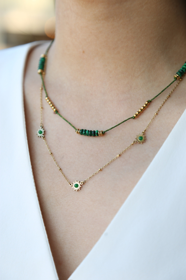 Wholesaler MAISON OKAMI - Double row necklace - Solar elegance by Maison Okami