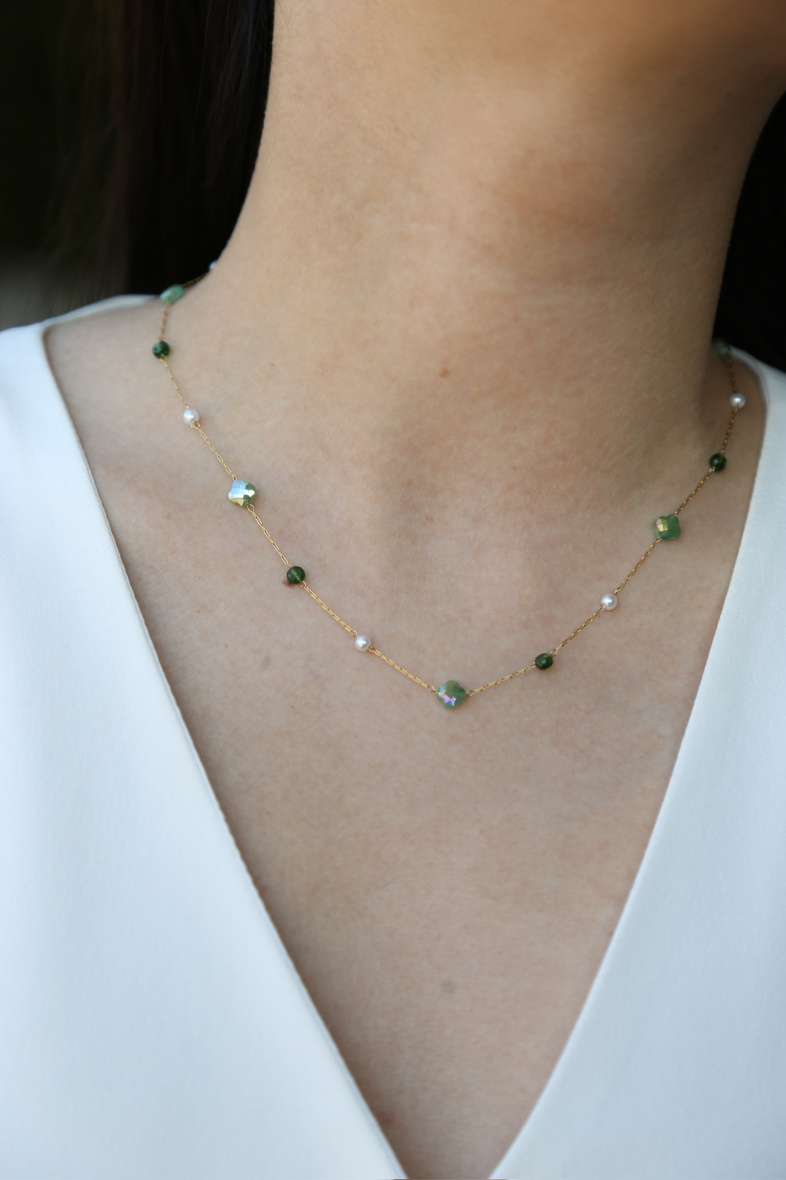 Wholesaler MAISON OKAMI - Double row necklace - Solar elegance by Maison Okami