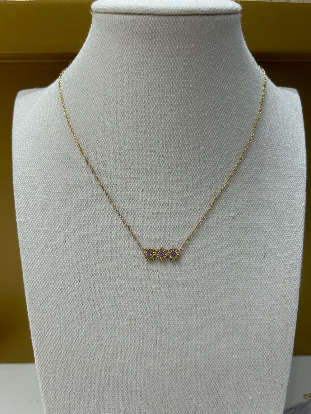Grossiste MAISON OKAMI - Collier fleurs zirconium élégant