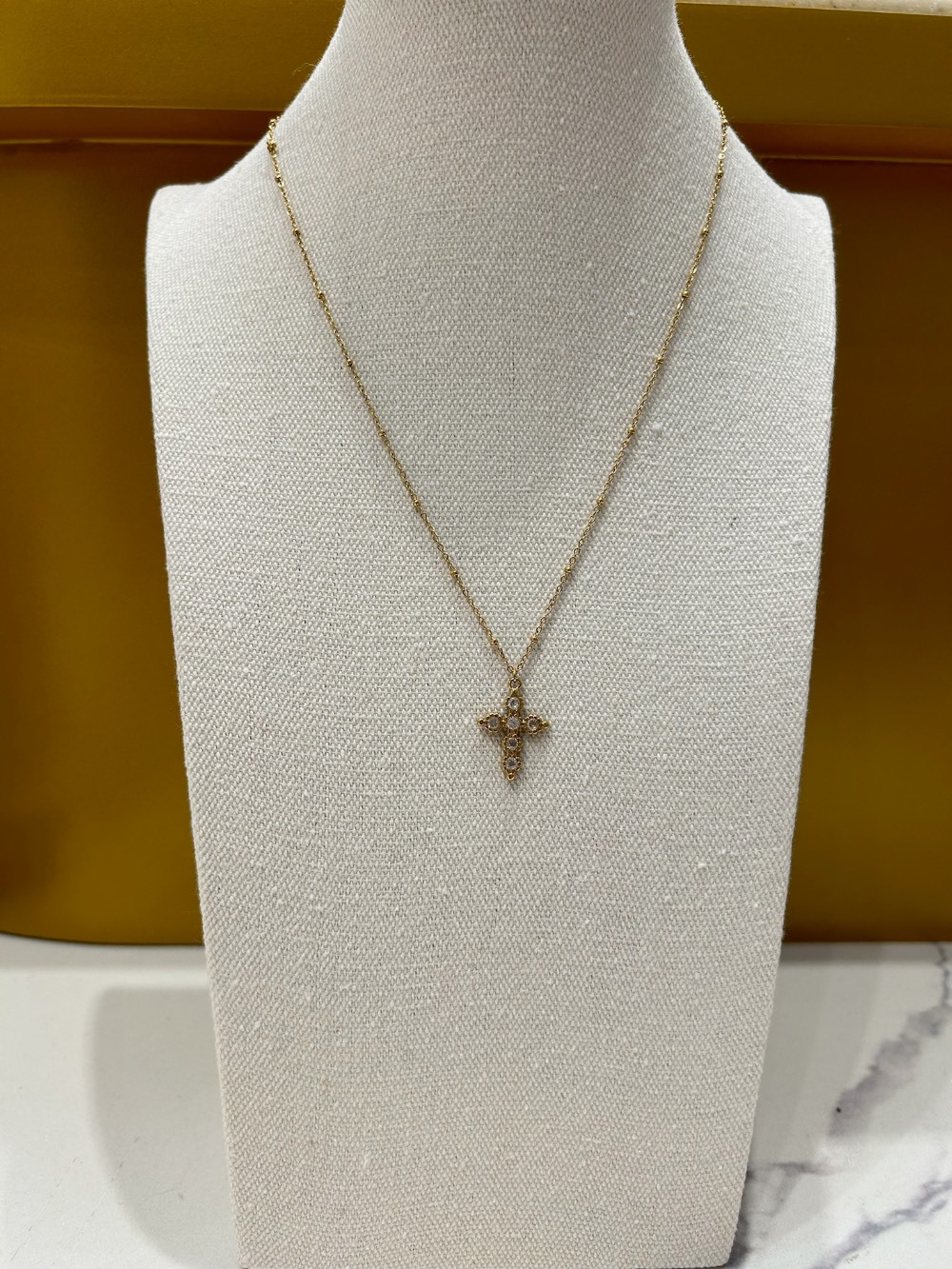 Wholesaler MAISON OKAMI - Rhinestone Cross Pendant Necklace
