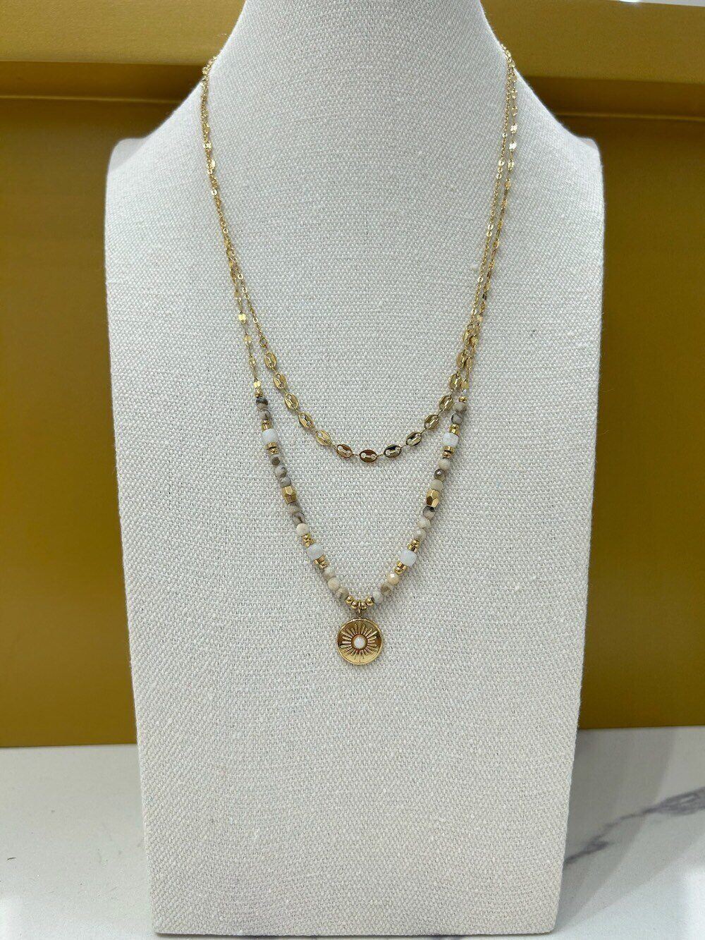 Grossiste MAISON OKAMI - Collier à double rang avec pendentif médaillon