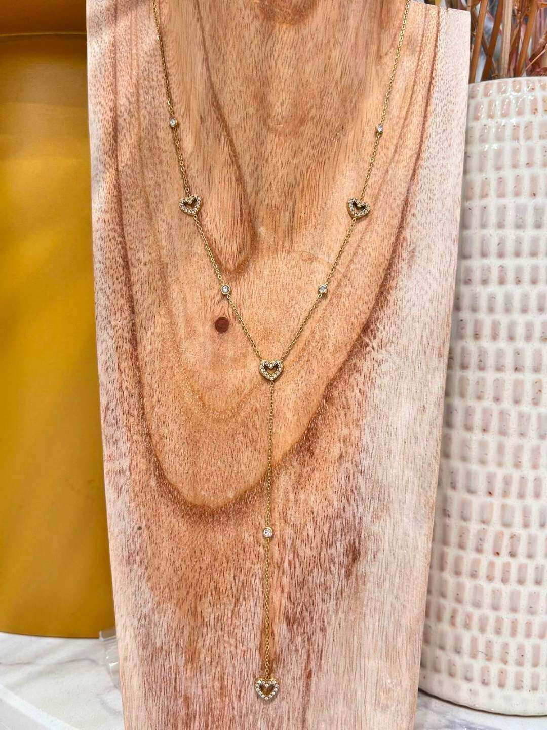 Wholesaler MAISON OKAMI - Heart and crystal pendant necklace