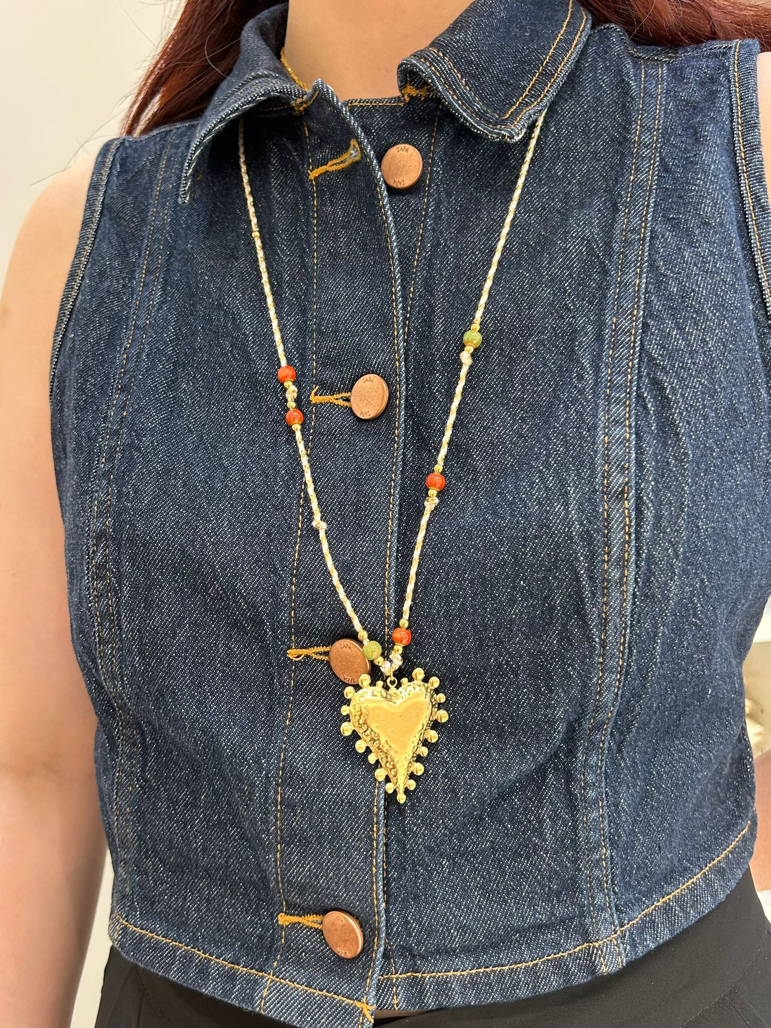 Grossista MAISON OKAMI - Collana cuore barocco in acciaio inossidabile - Talisman bohémien