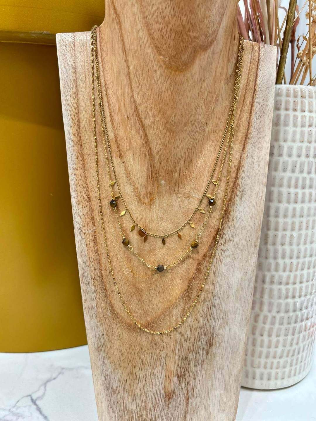 Mayorista MAISON OKAMI - Collar de varias capas con motivos de hojas