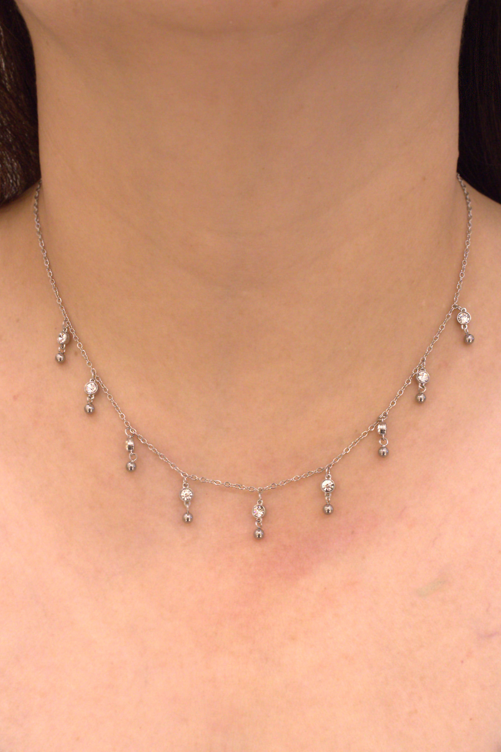 Grossiste MAISON OKAMI - Collier fin pendentifs ronds zircon et perles