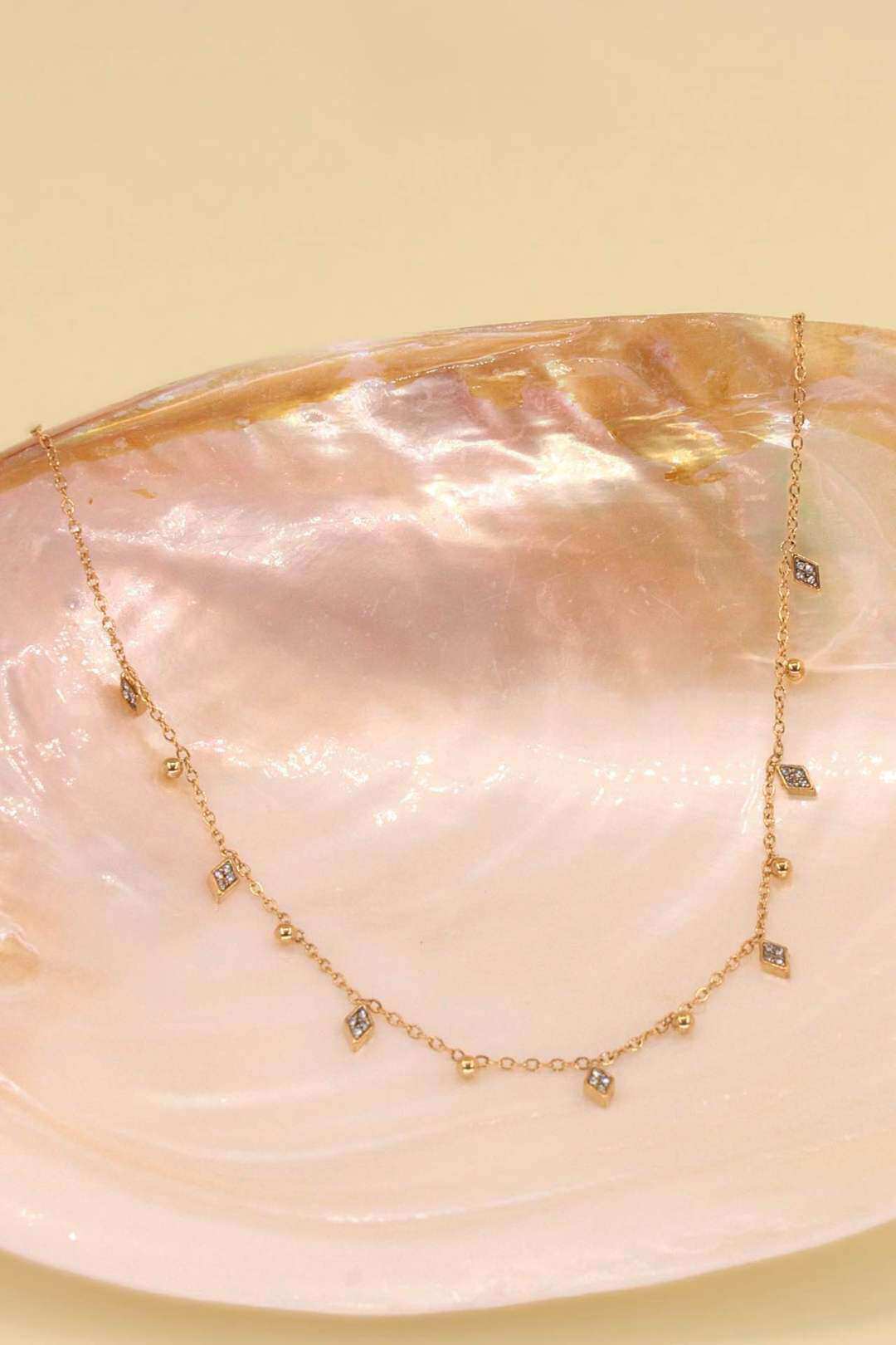 Wholesaler MAISON OKAMI - Chain necklace adorned with diamond patterns