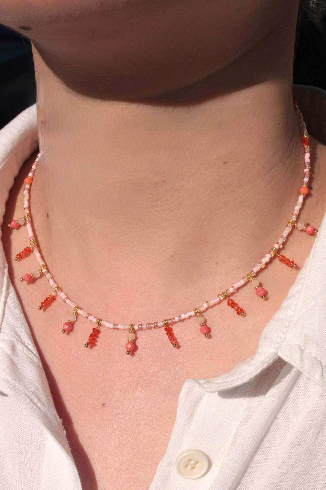 Wholesaler MAISON OKAMI - Stainless steel necklace with delicate patterns and elegant links