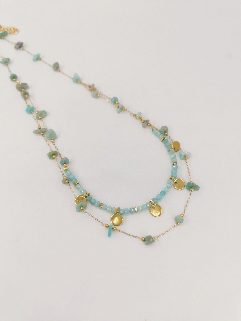 Wholesaler MAISON OKAMI - Double row necklace - natural stone