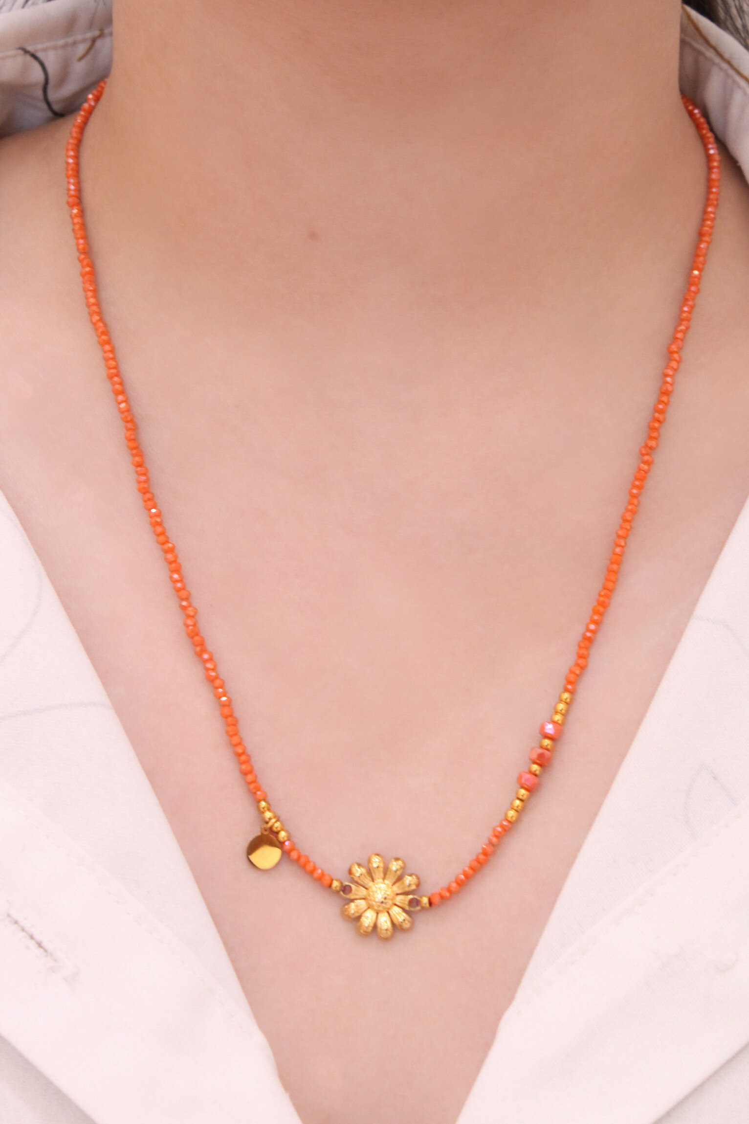 Grossiste MAISON OKAMI - Collier fleur dorée