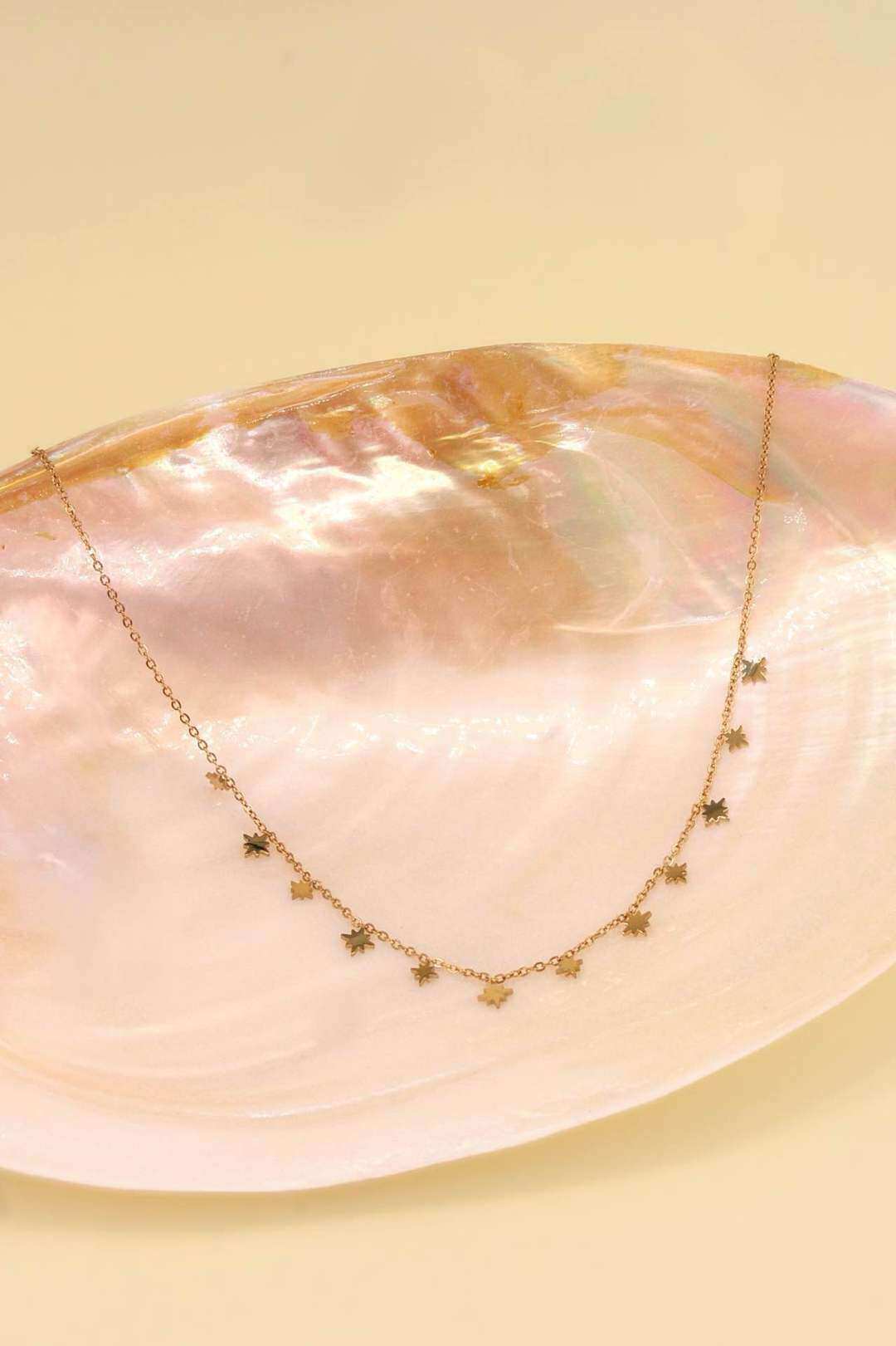 Wholesaler MAISON OKAMI - Stainless Steel Star Drops Necklace