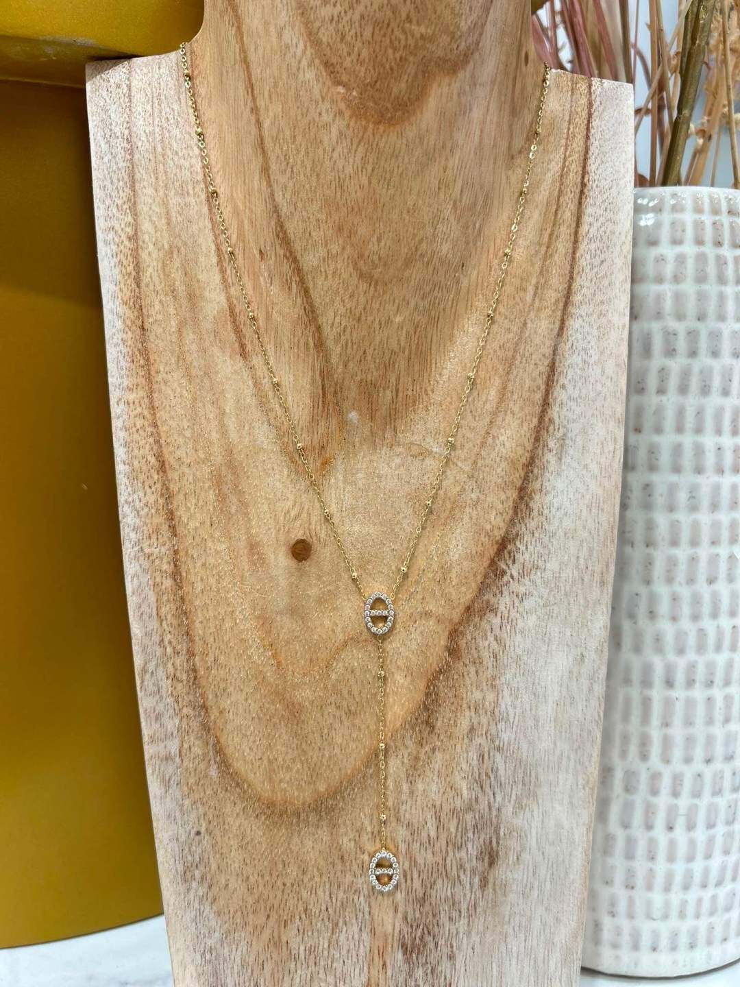 Großhändler MAISON OKAMI - Perlenkette mit ovalen Anhängern