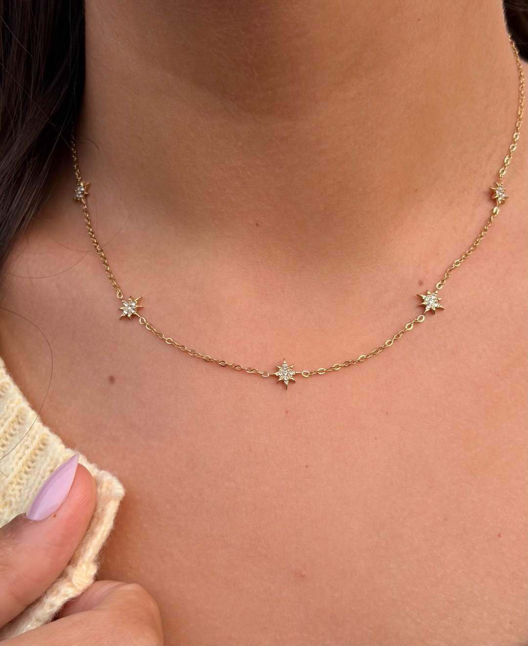 Wholesaler MAISON OKAMI - Stainless Steel Necklace with Star Patterns